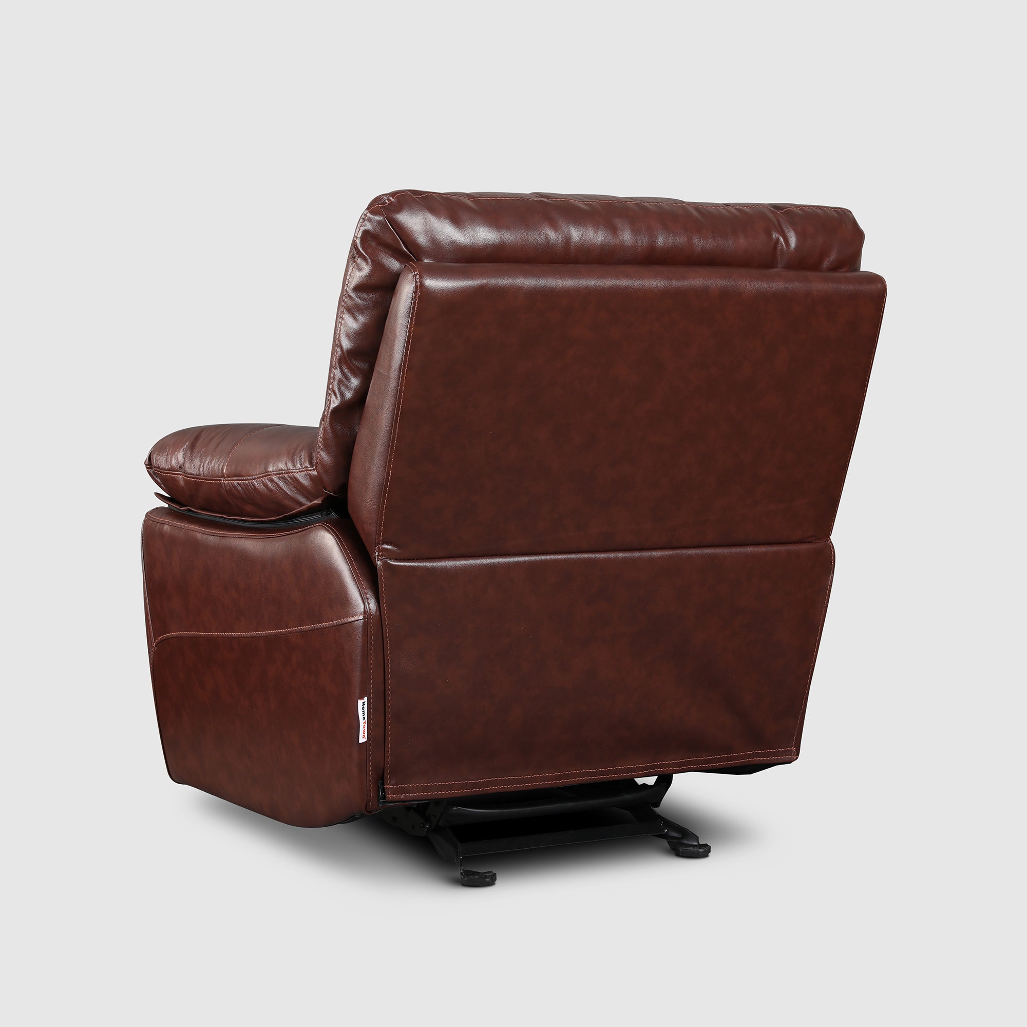 Charles Half Leather Single Seater Rocker Recliner in Brown Colour