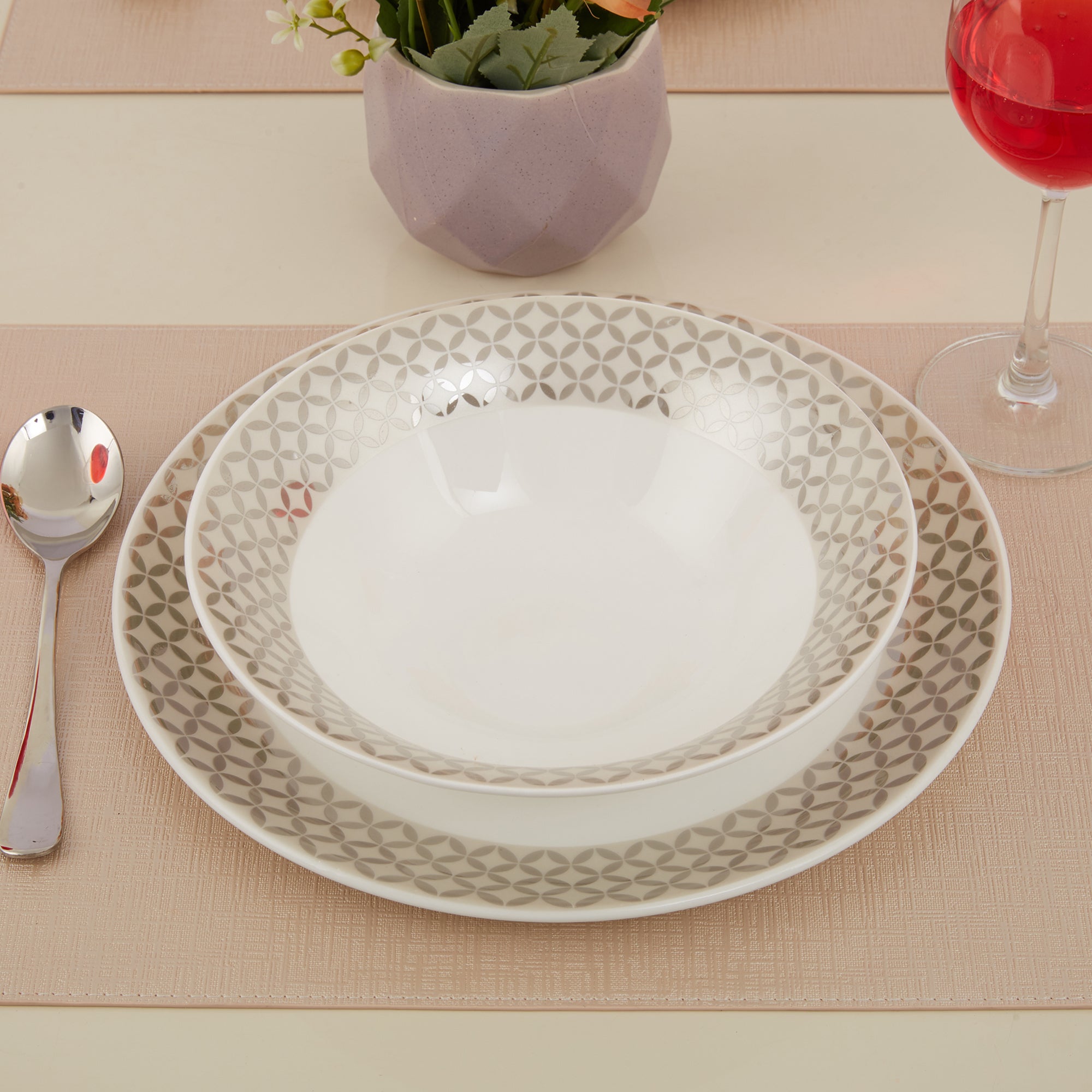Nora Adela Bone China Serving Bowl 23 Cm in White Colour