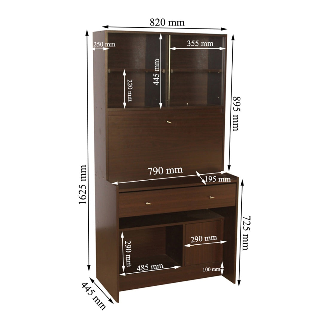 Rhombus Study Table Study Table in Wenge Colour
