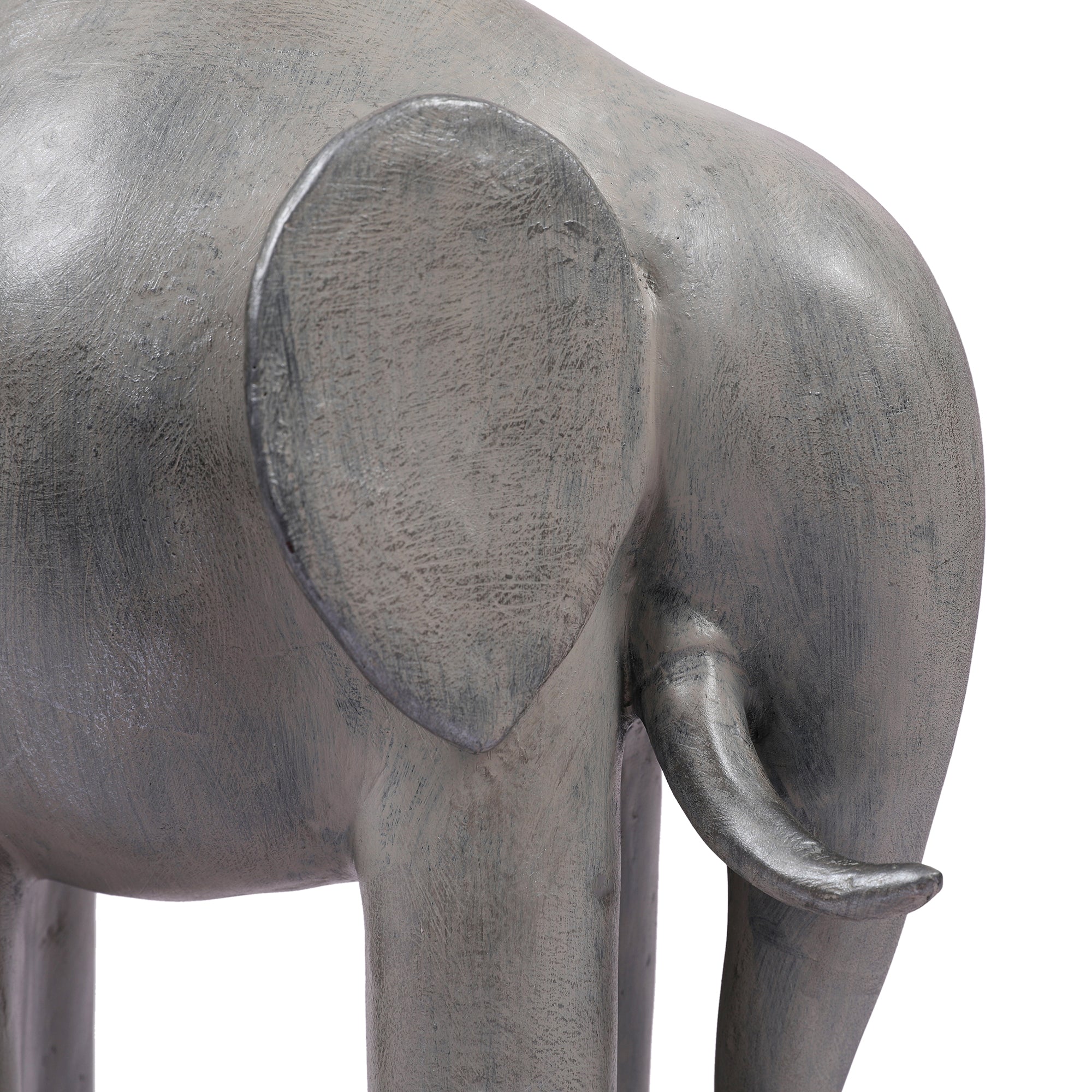 Stella Silver Pearl Finish Polyresin Elephant Table D&eacute;cor