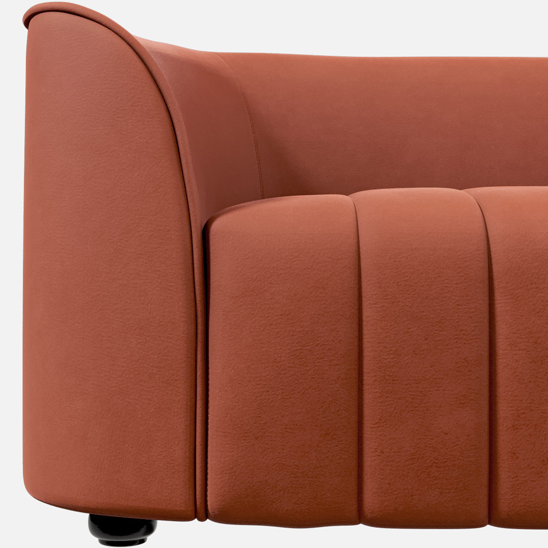 Elise Velvet Fabric Two Seater Sofa in Rust Colour