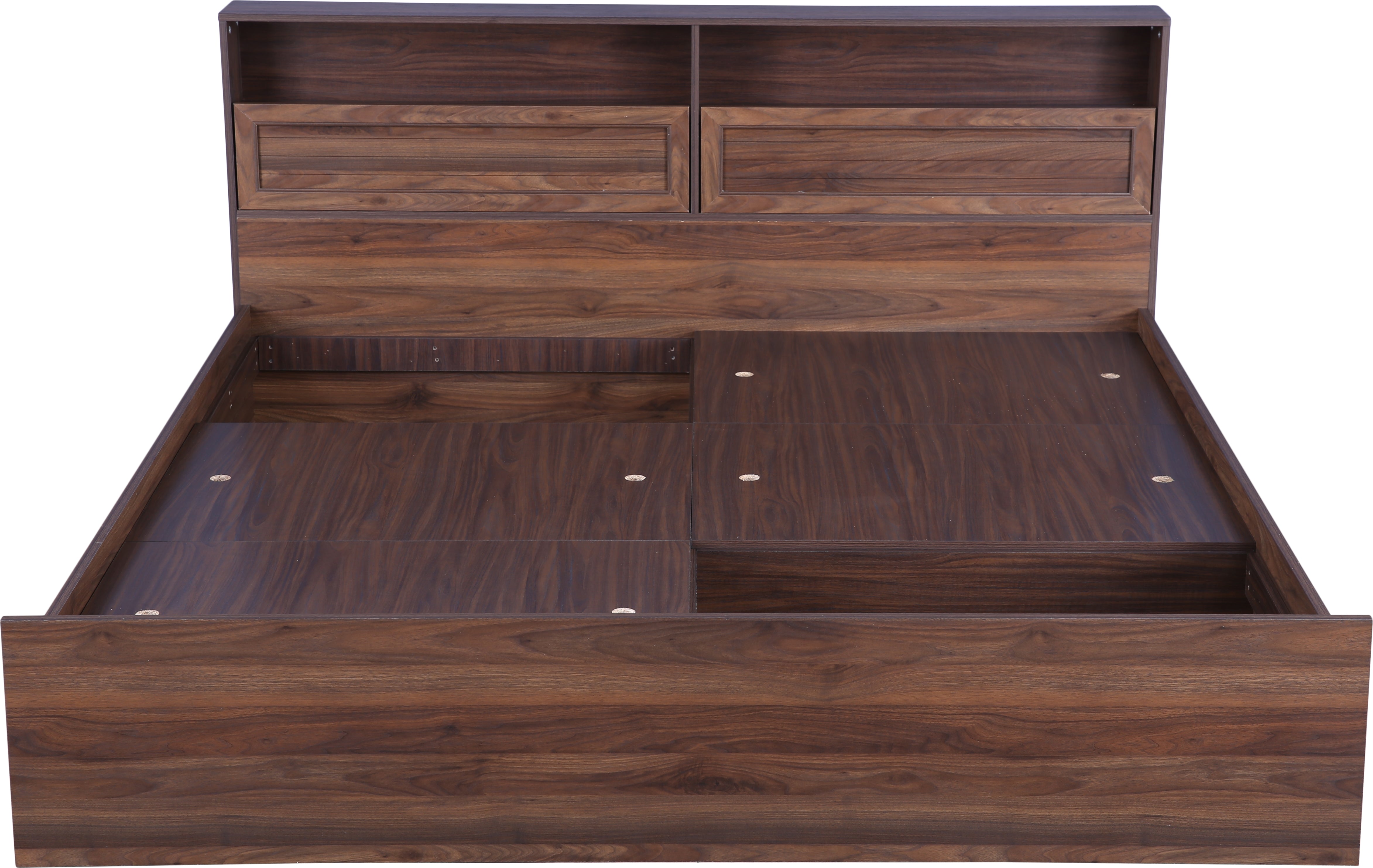 Alyssa Queen bed with Box storage in Wenge Colour