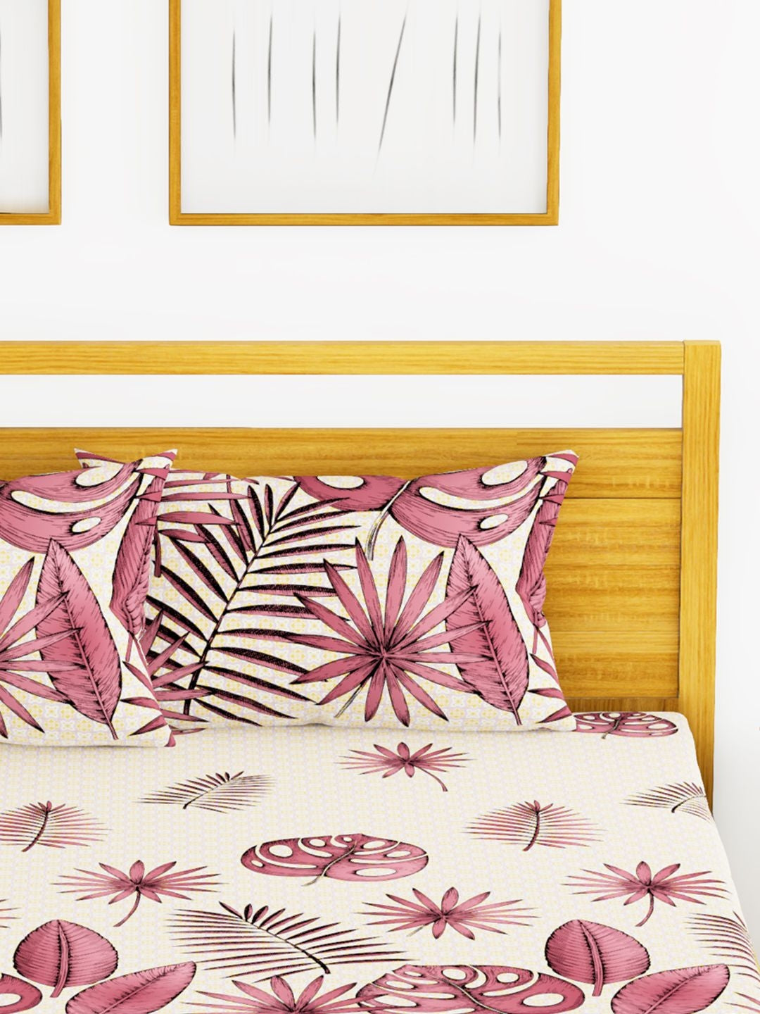 Callista Cotton King Bed Sheet 274X274 Cm in Maroon Colour