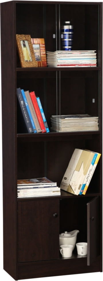 Lara Engineered Wood Medium Book Shelf in Wenge Colour