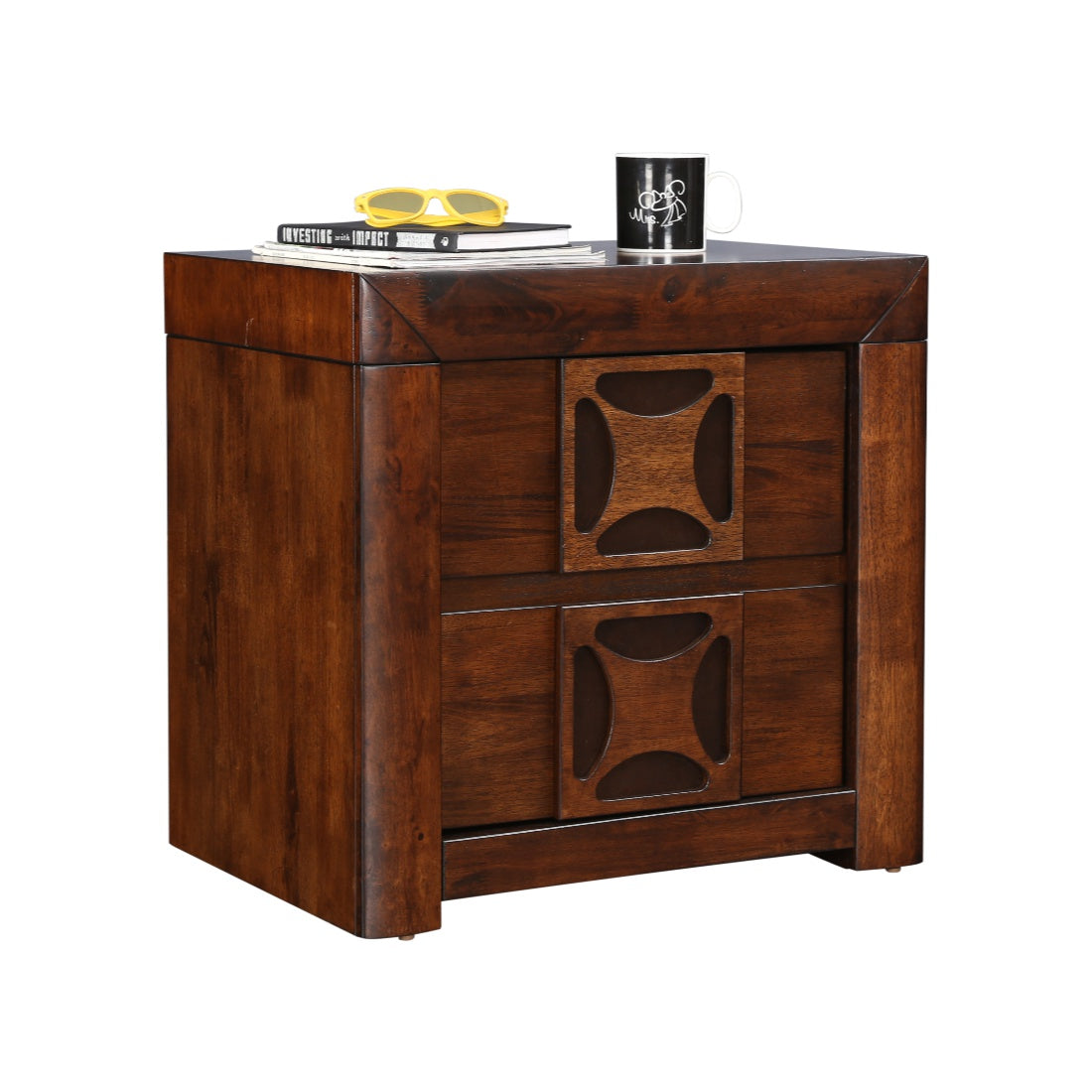 Casablanca Solidwood Night Stand in Walnut Colour