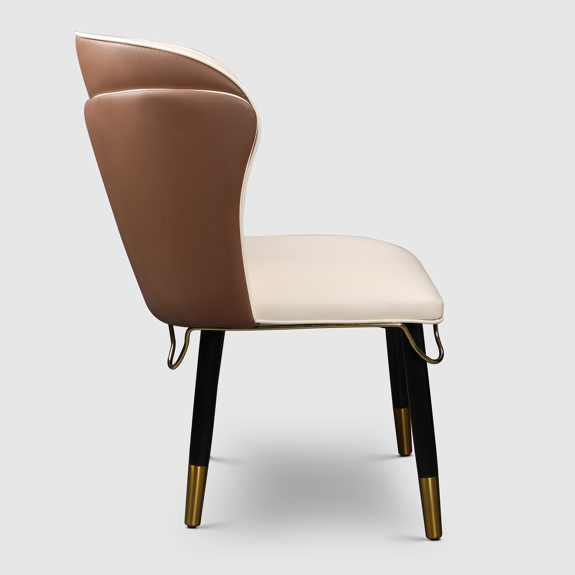 Henry Solidwood Dining Chair (Set of 2) in Beige & Gold Colour