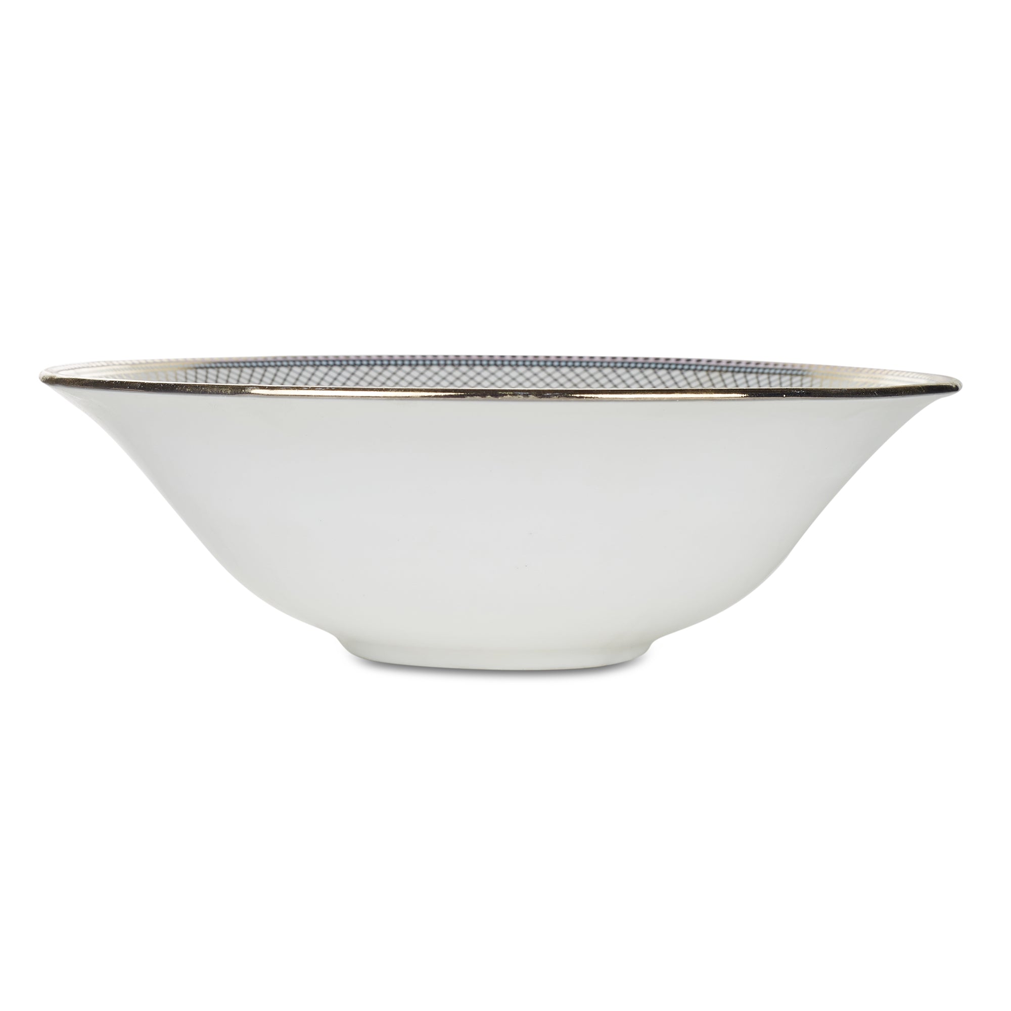 Amour Real Gold-Plated Bone China Charlotte Serving Bowl in Pink & White Colour