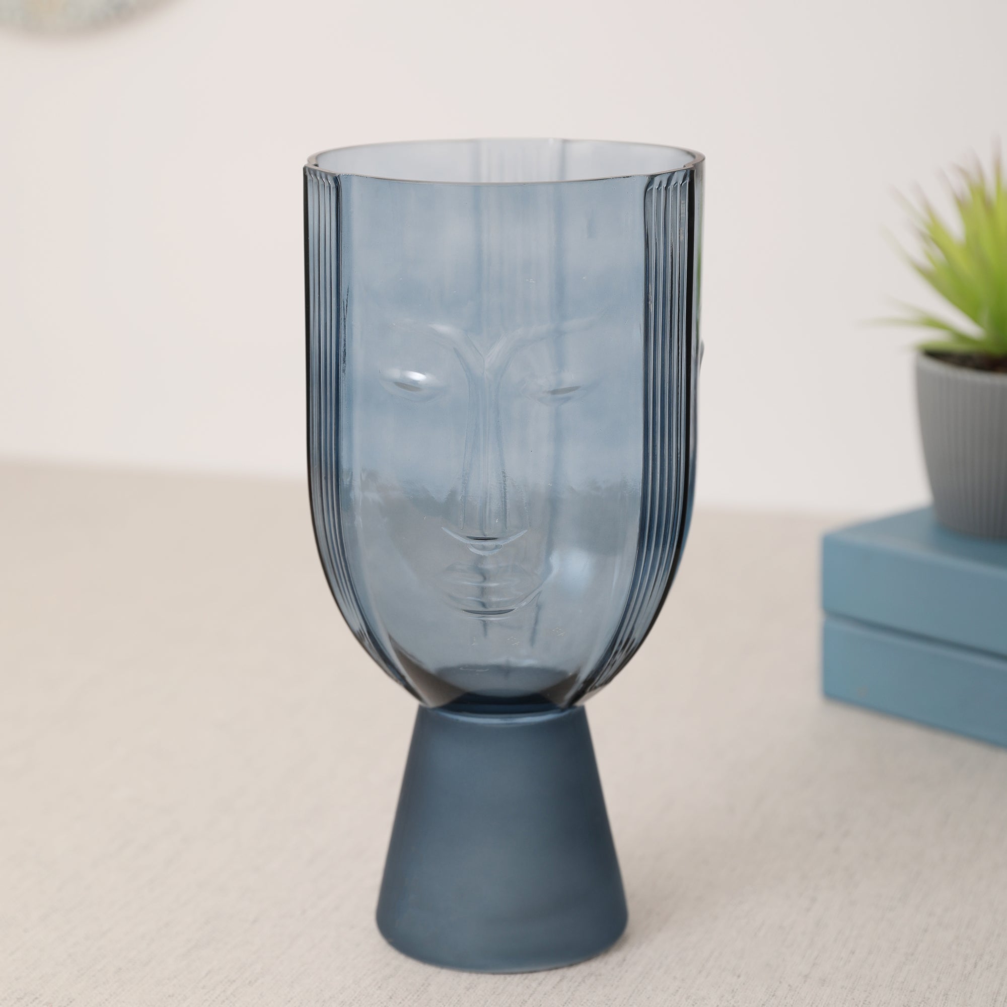 Monique Pop Glass Vase 30Cm in Aqua Colour