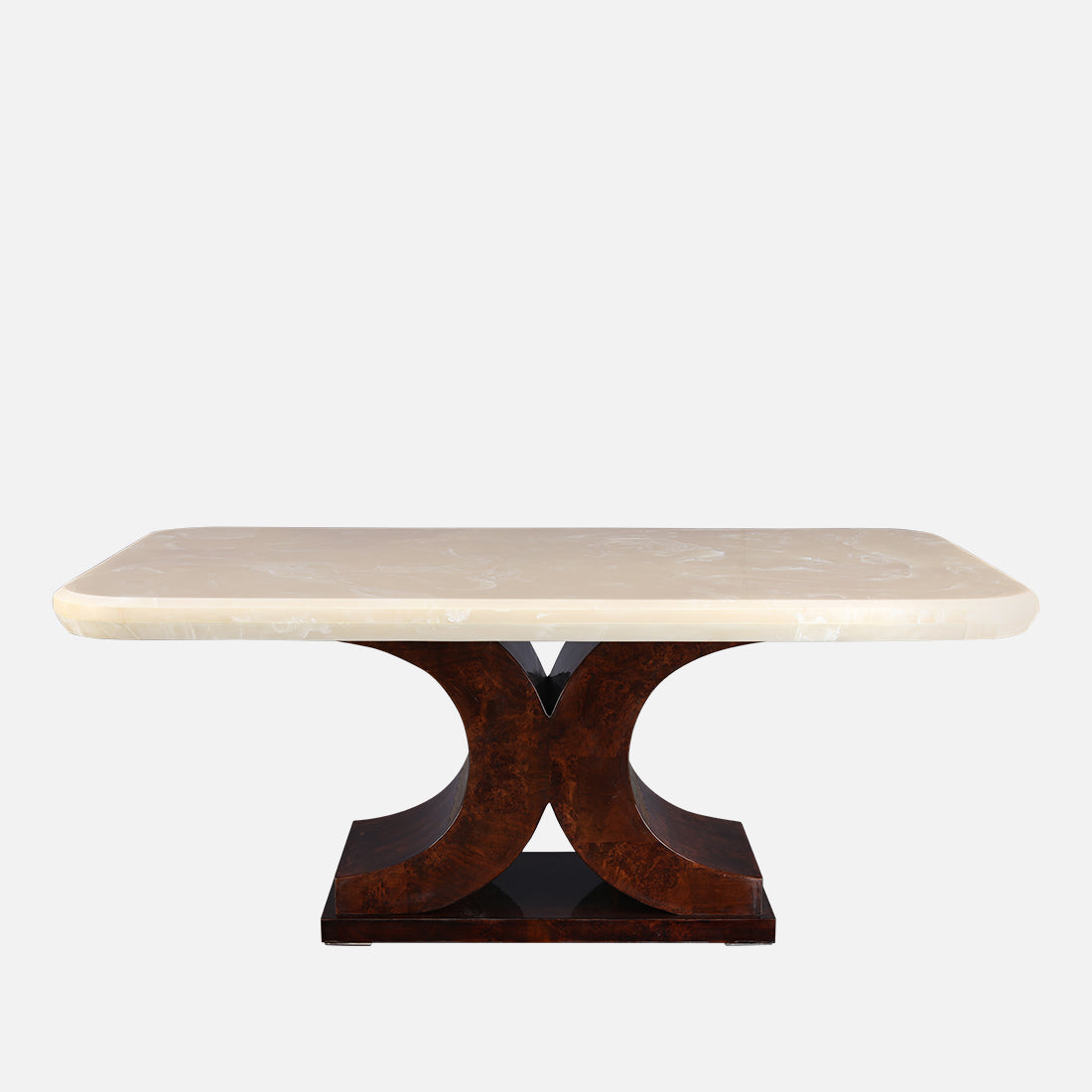 Delphine Six Seater Dining Table in Walnut Colour