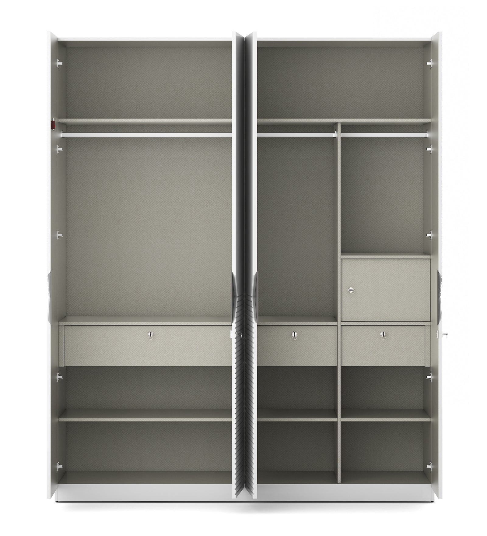 Gwen  Four Door Wardrobe in White  & Denim Colour