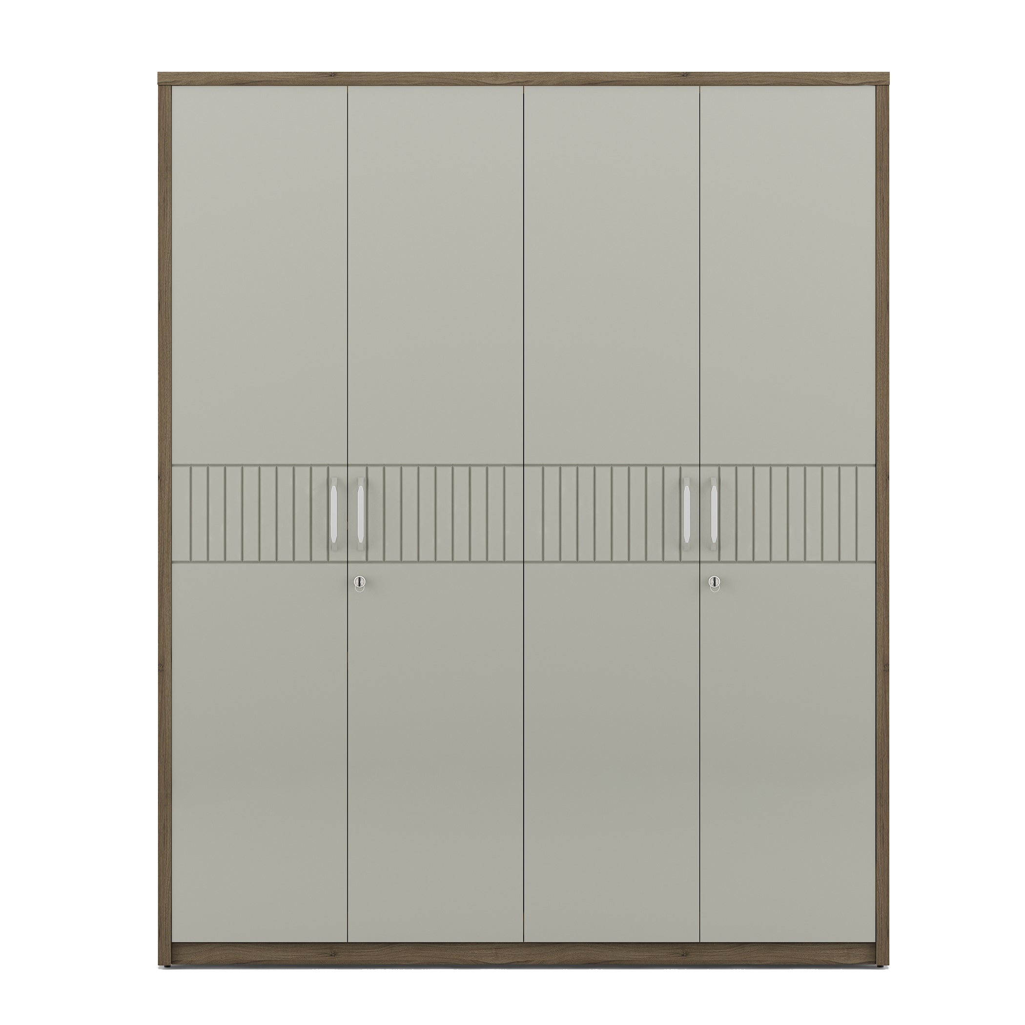 Cascade  Four Door Wardrobe in Lyon walnut Colour