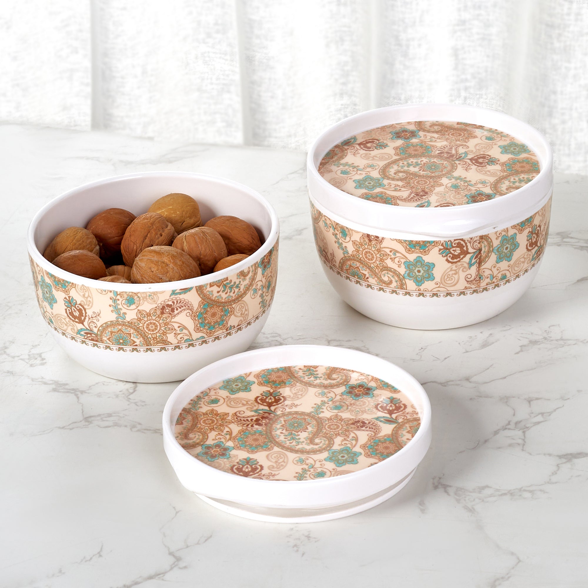 Badami Melamine AirTight Jar Set Of 2 in Multi Colour