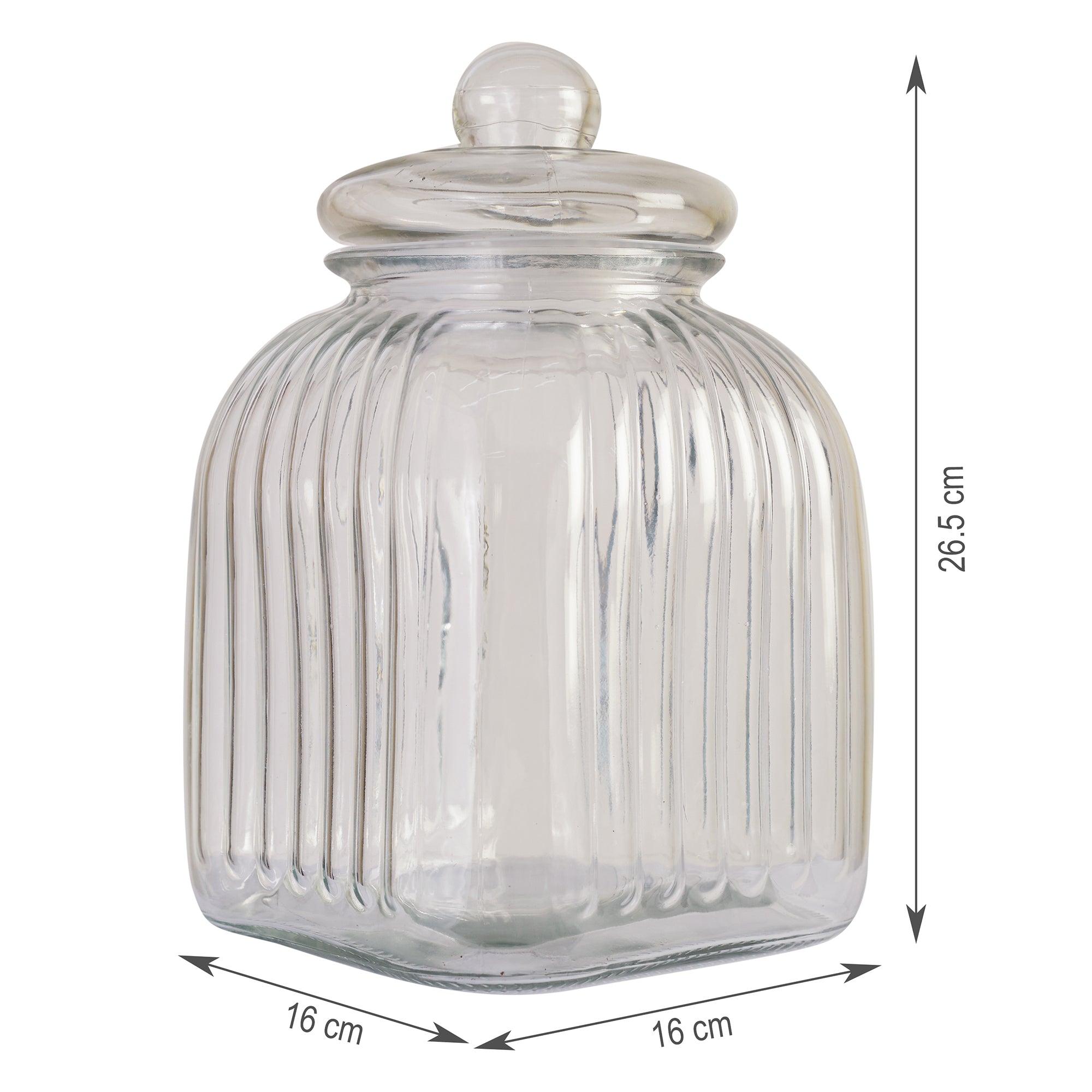 Robust Glass Jar 4000 ml with Lid in Transparent Colour