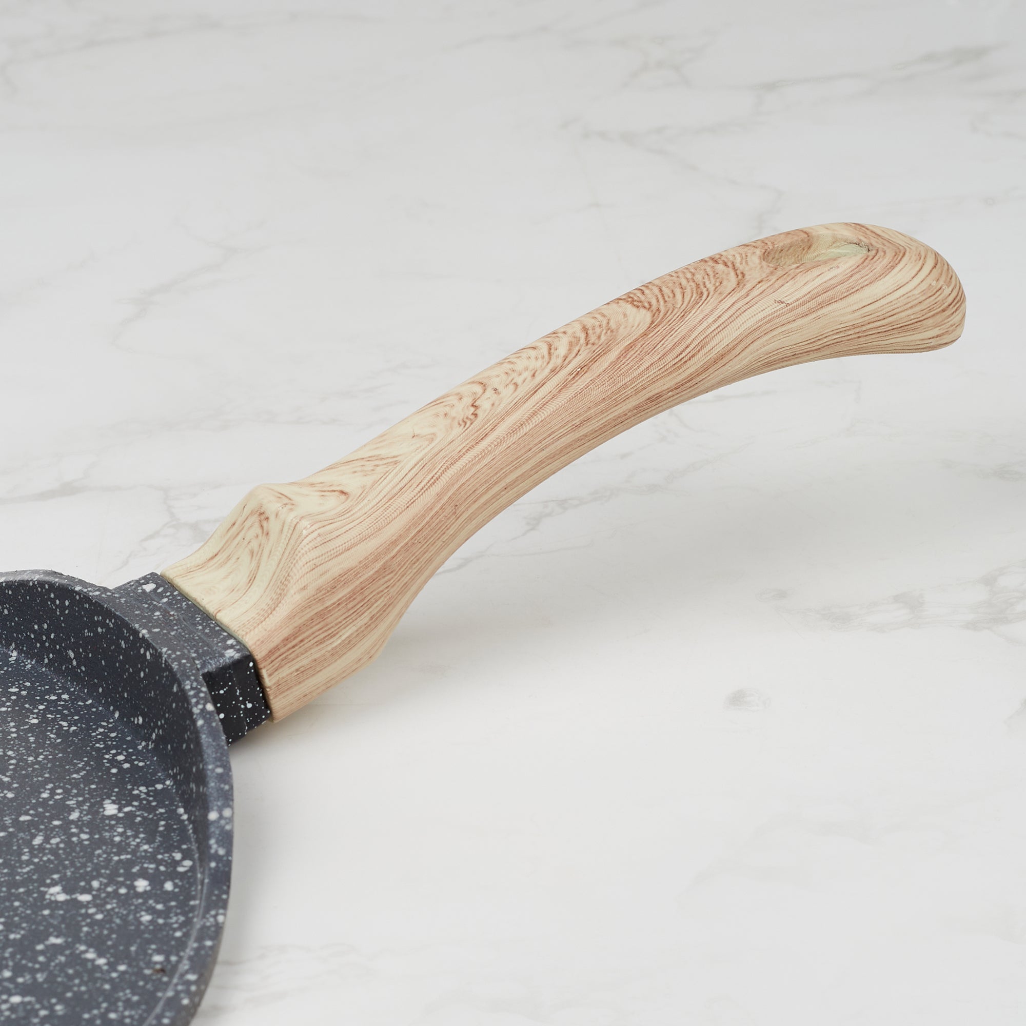 MasterCook+ 100% Virgin Aluminium Die-Cast Dosa Pan/Tawa 28 cm in Black & Wood Colour