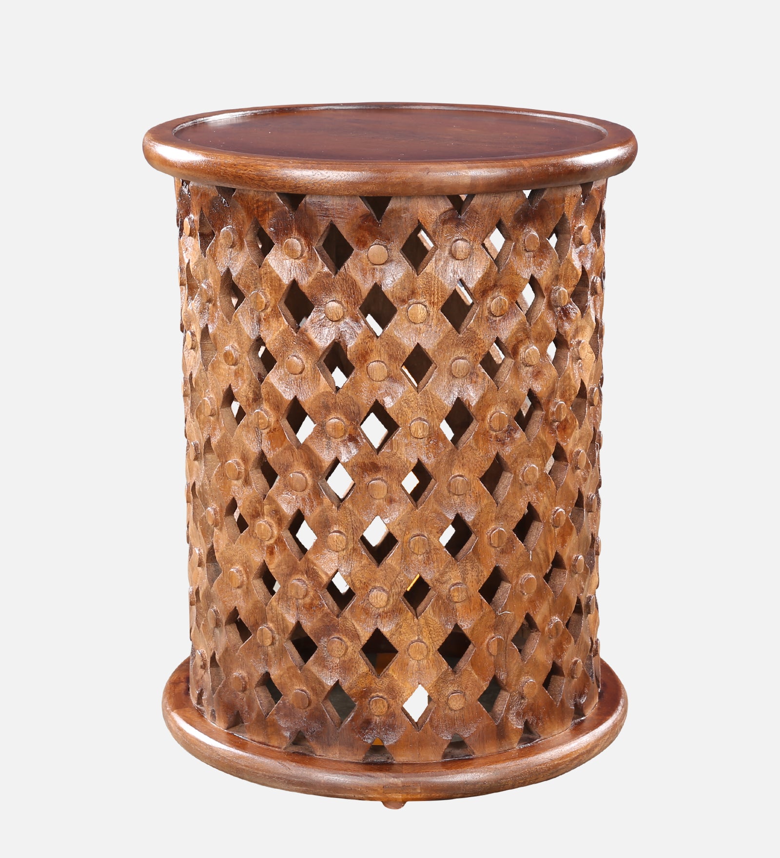 Sirohi Solidwood Side Table in Walnut Colour