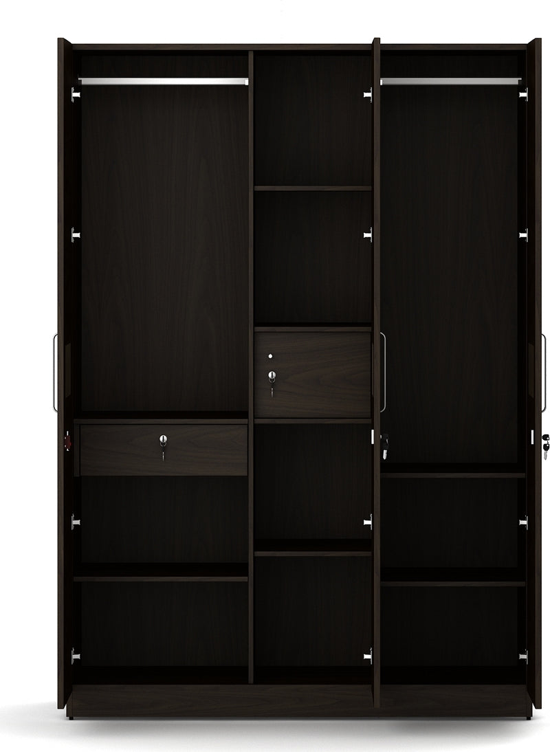 Magnum Three Door Wardrobe in Urban Walnut Colour