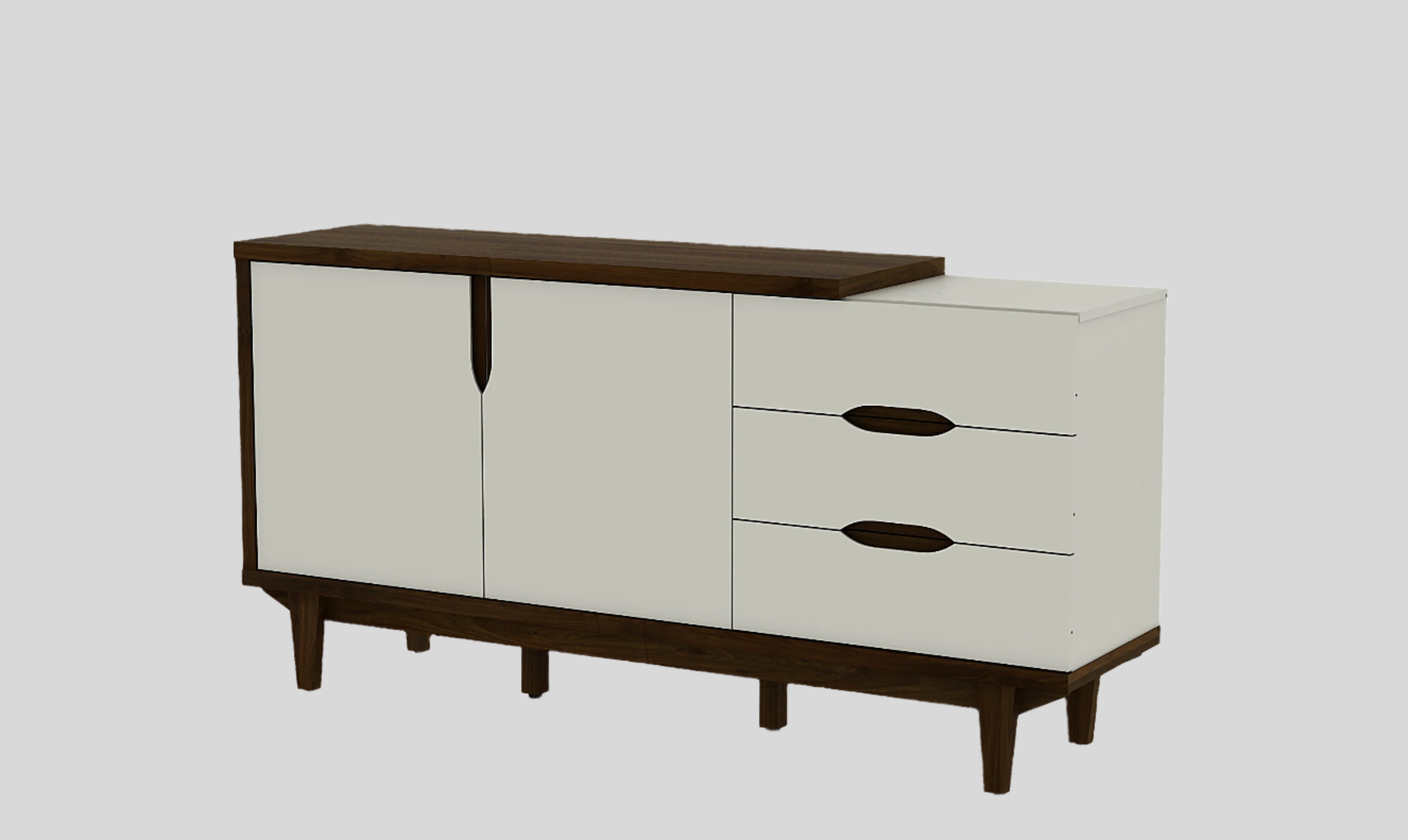 Carmel Sideboard in White & Brown Colour