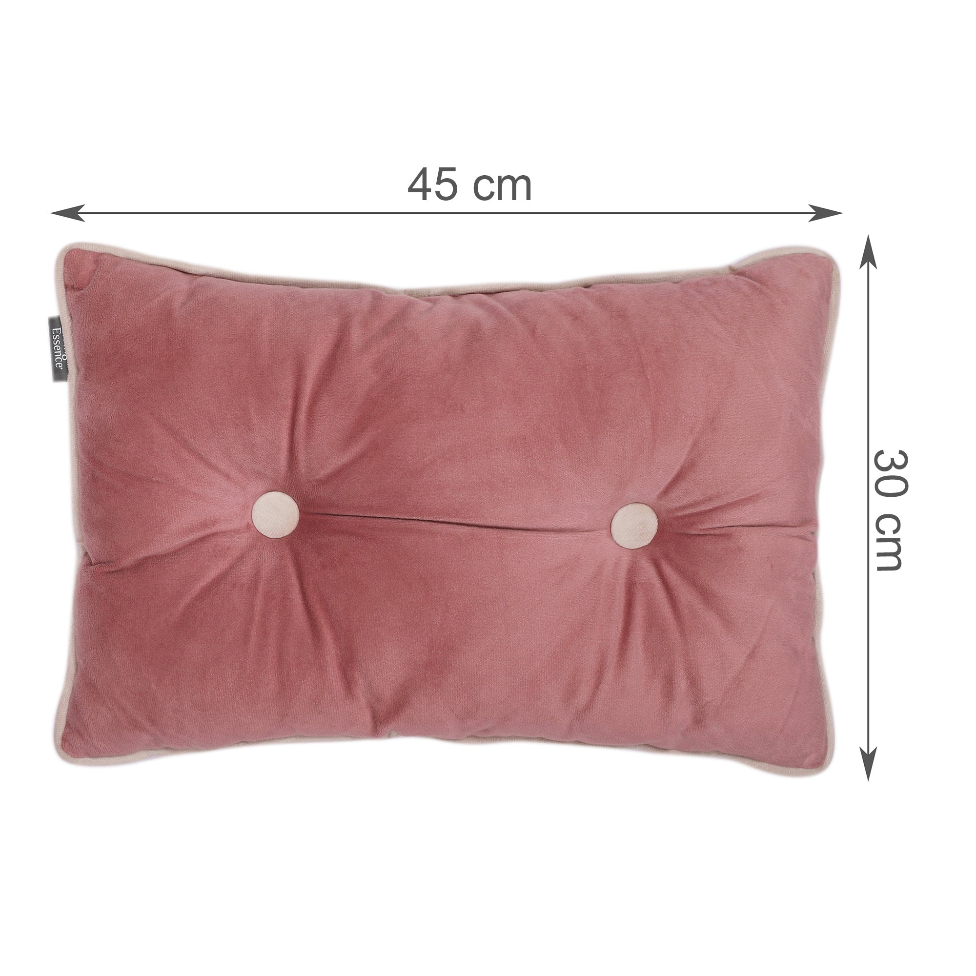 Velvet Solid Dori Filled Cushion Rose, 30X45cm