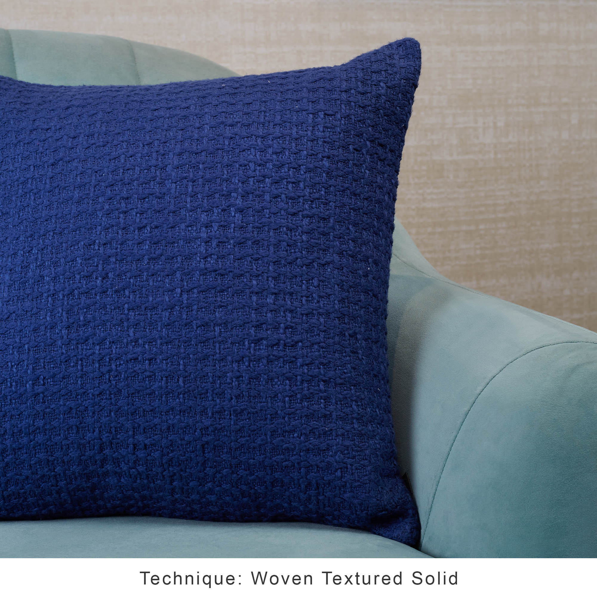 Pop Modern  Solid Textured Cushion Cover 45x45 Cm in Navy Colour