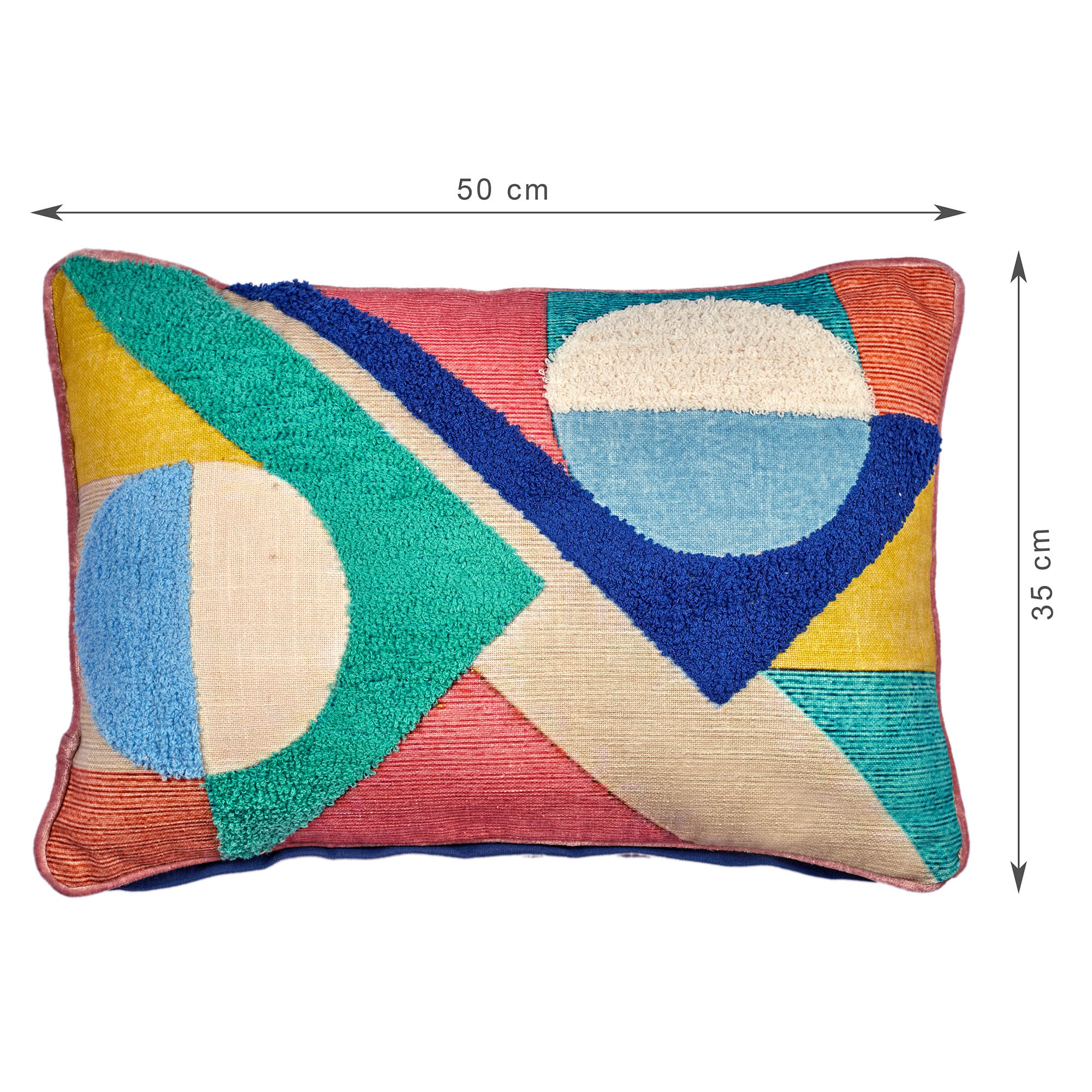 Pop Modern  Crewel Embroidered Cushion Cover 35x50 Cm in Multi Colour