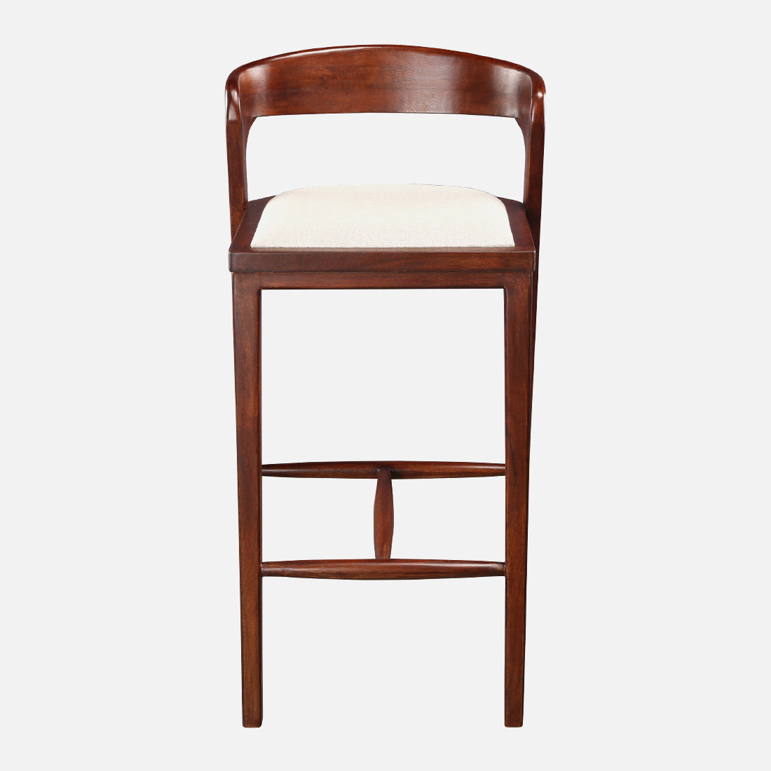 Eleganza Mango Wood Bar Stool in Beige & Walnut Colour