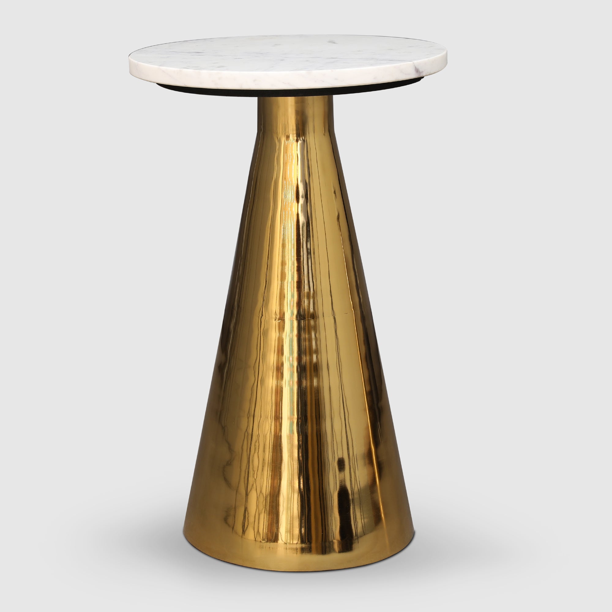 Corbe Metal Side Table in Gold & White Colour