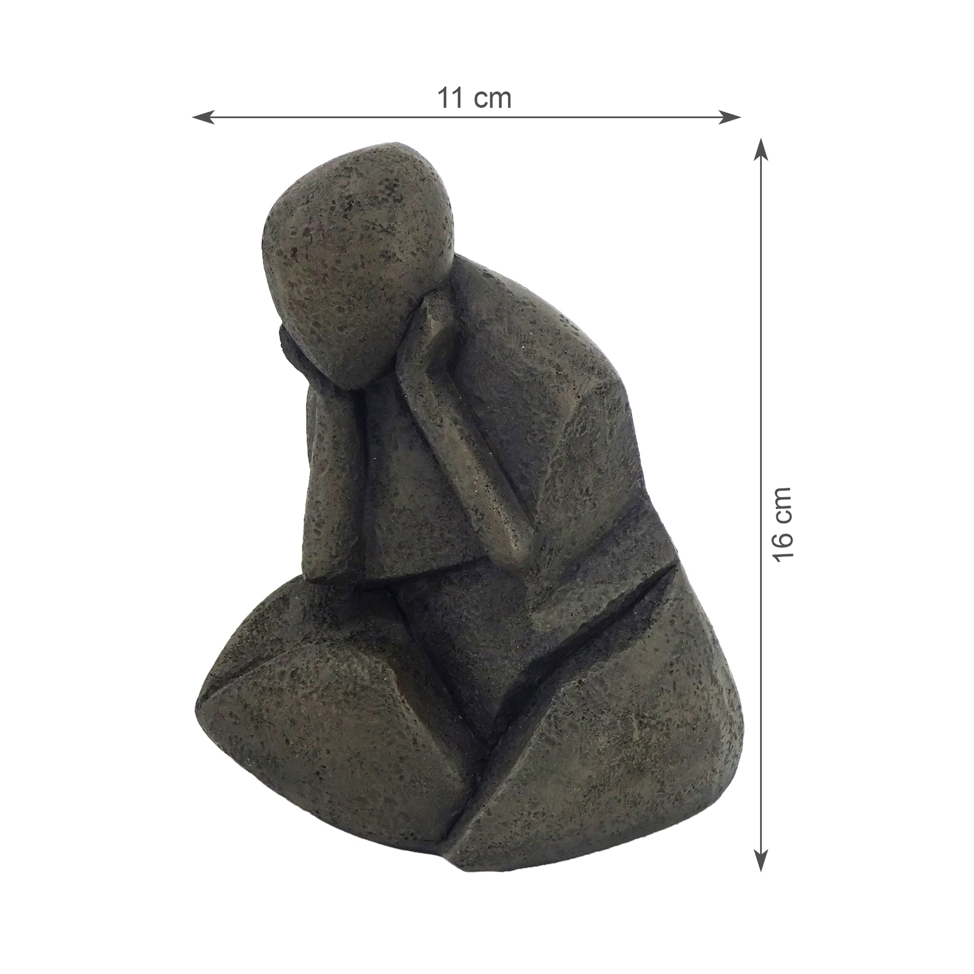 Noire Polyresin Man Headsat 15 Cm in Black Colour