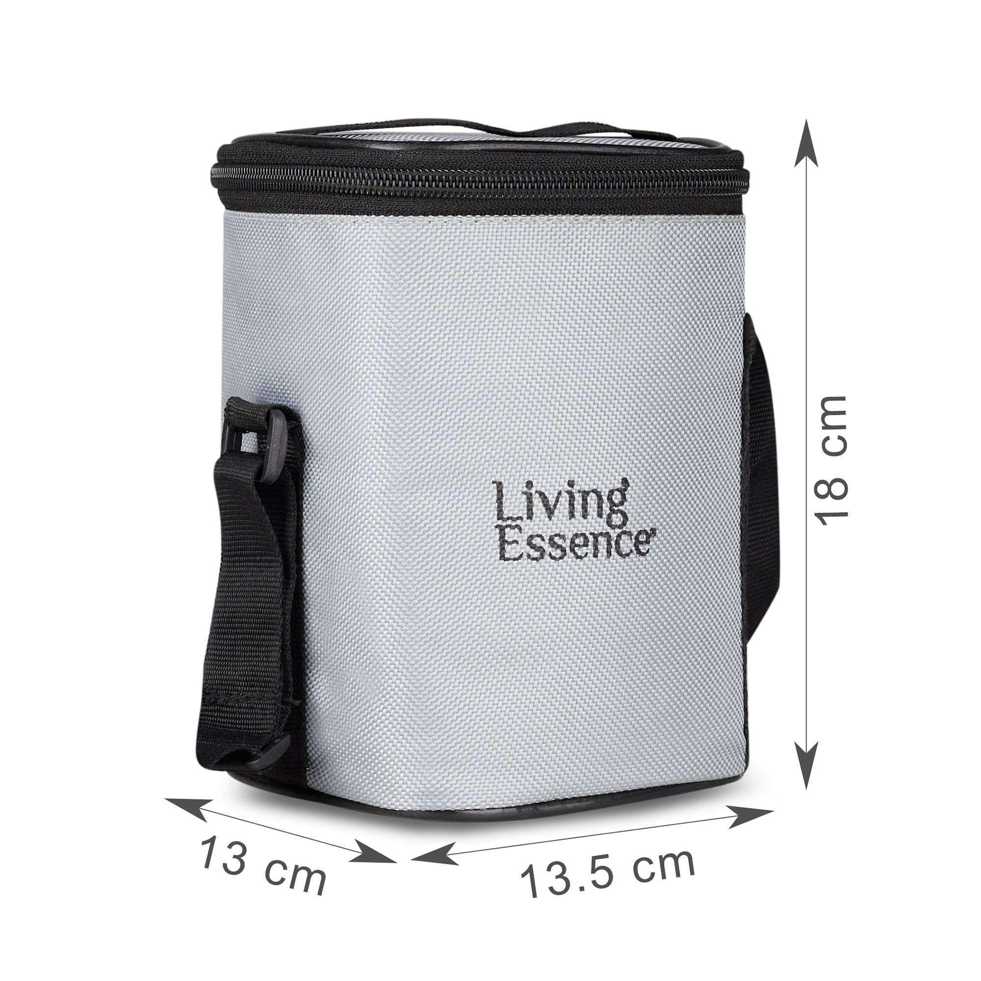 Microsafe 100% BPA Free Plastic & Stainless Steel Terra Lunch Box 400ml Set of 3 + Spoon + Carry Bag in Grey Colour