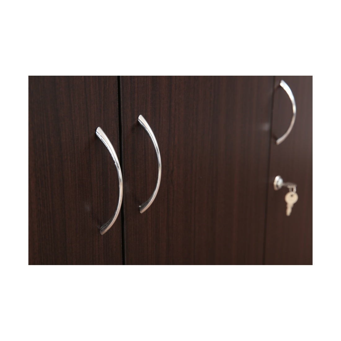Willy Engineered Wood 3 door wardrobe in Walnut Colour