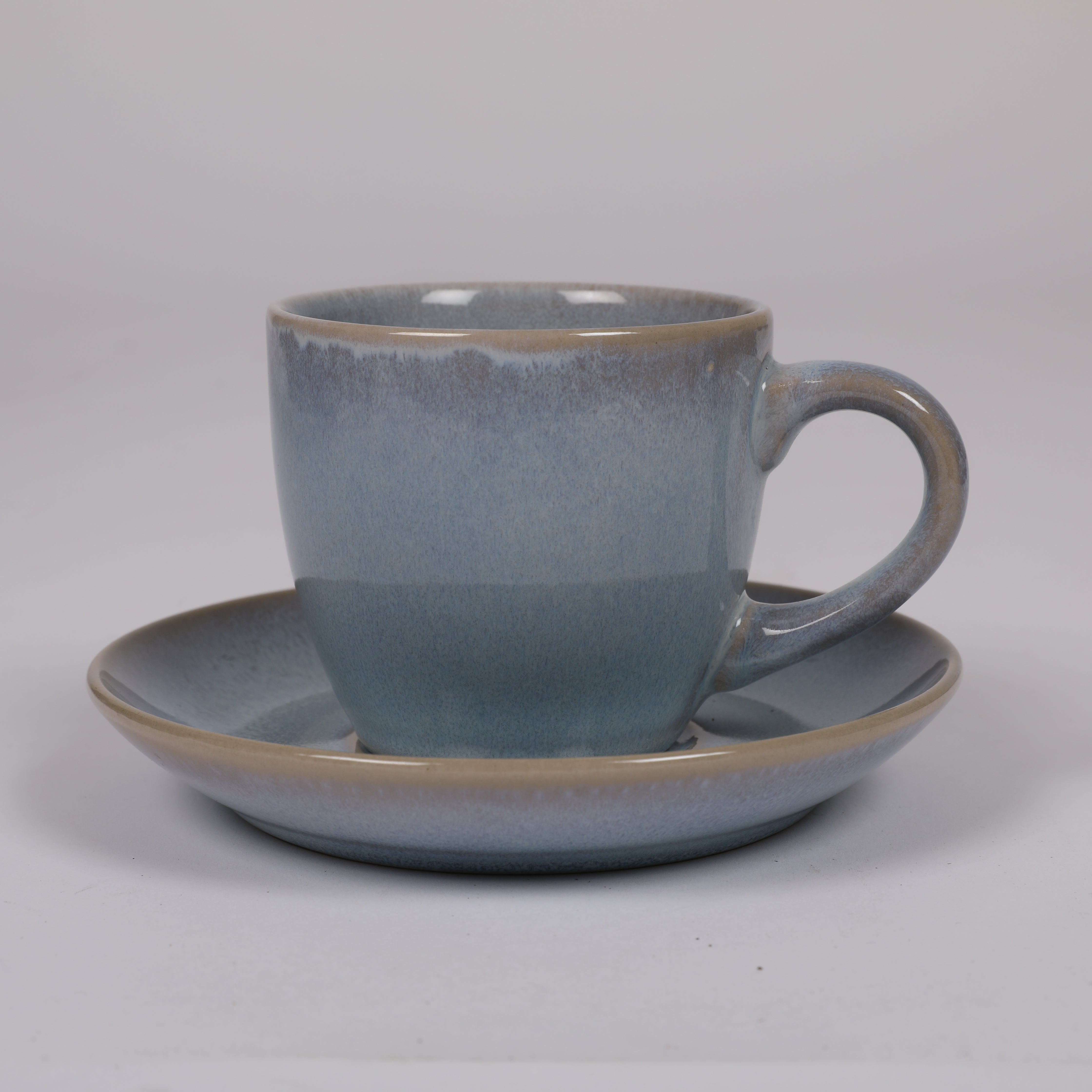 Living Essence Earl Cup & Saucer Set of 4 Pcs in Ocean Blue Colour
