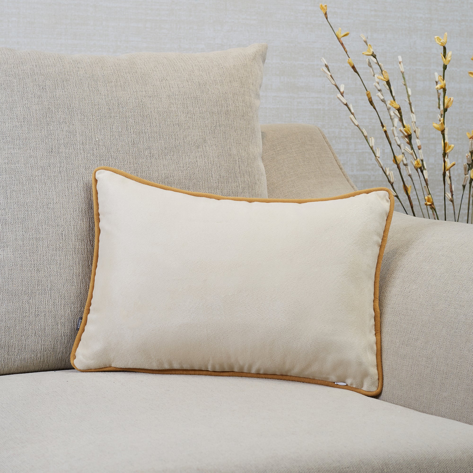 Nora Shades  Reversible Solid Cushion Cover 30X45 Cm in Mustard Colour