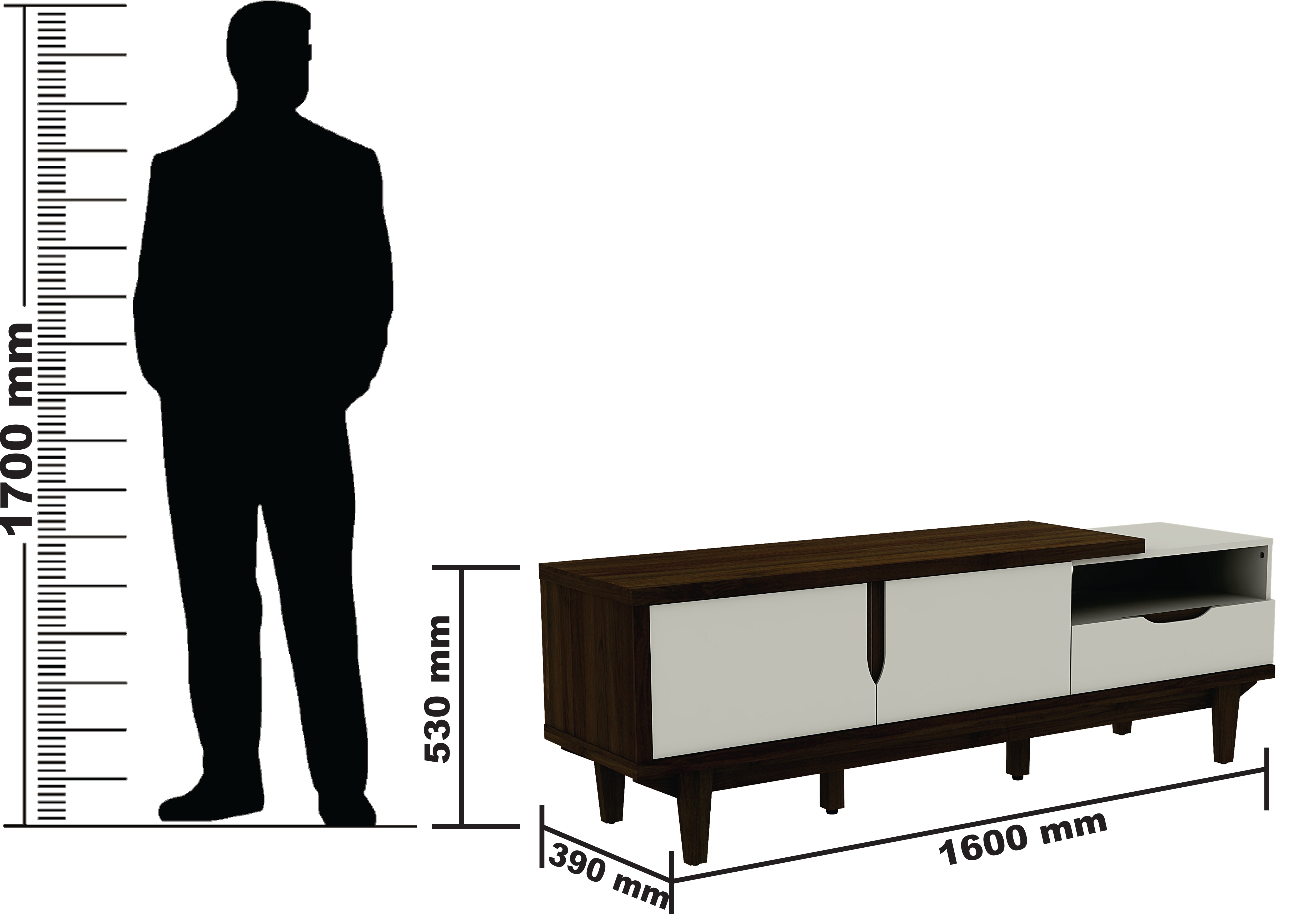 Carmel Tv Unit in White & Brown Colour
