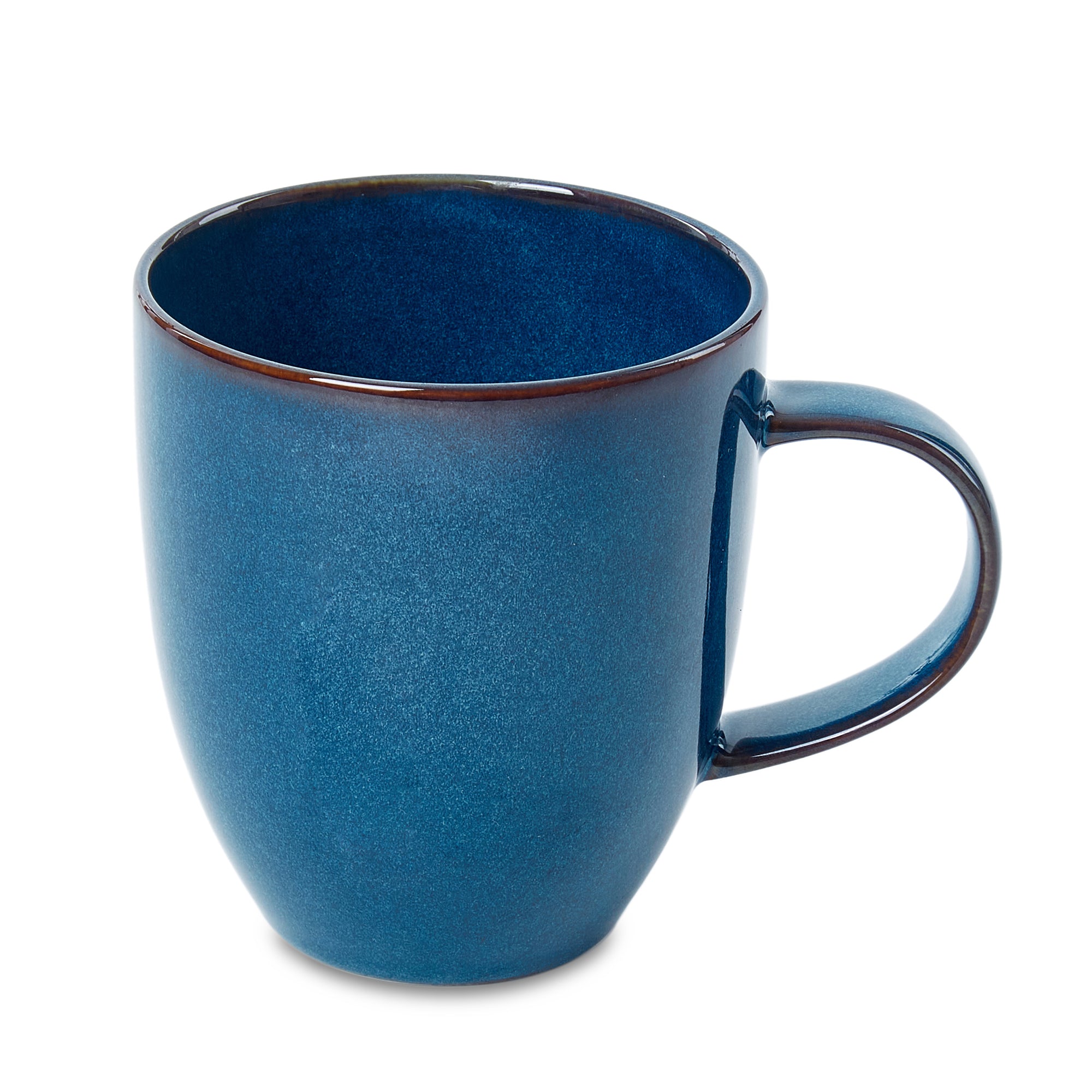 Hygge Studio Pottery Stoneware Coffee Mug Set of 4 in Navy Blue Colour by Living Essence