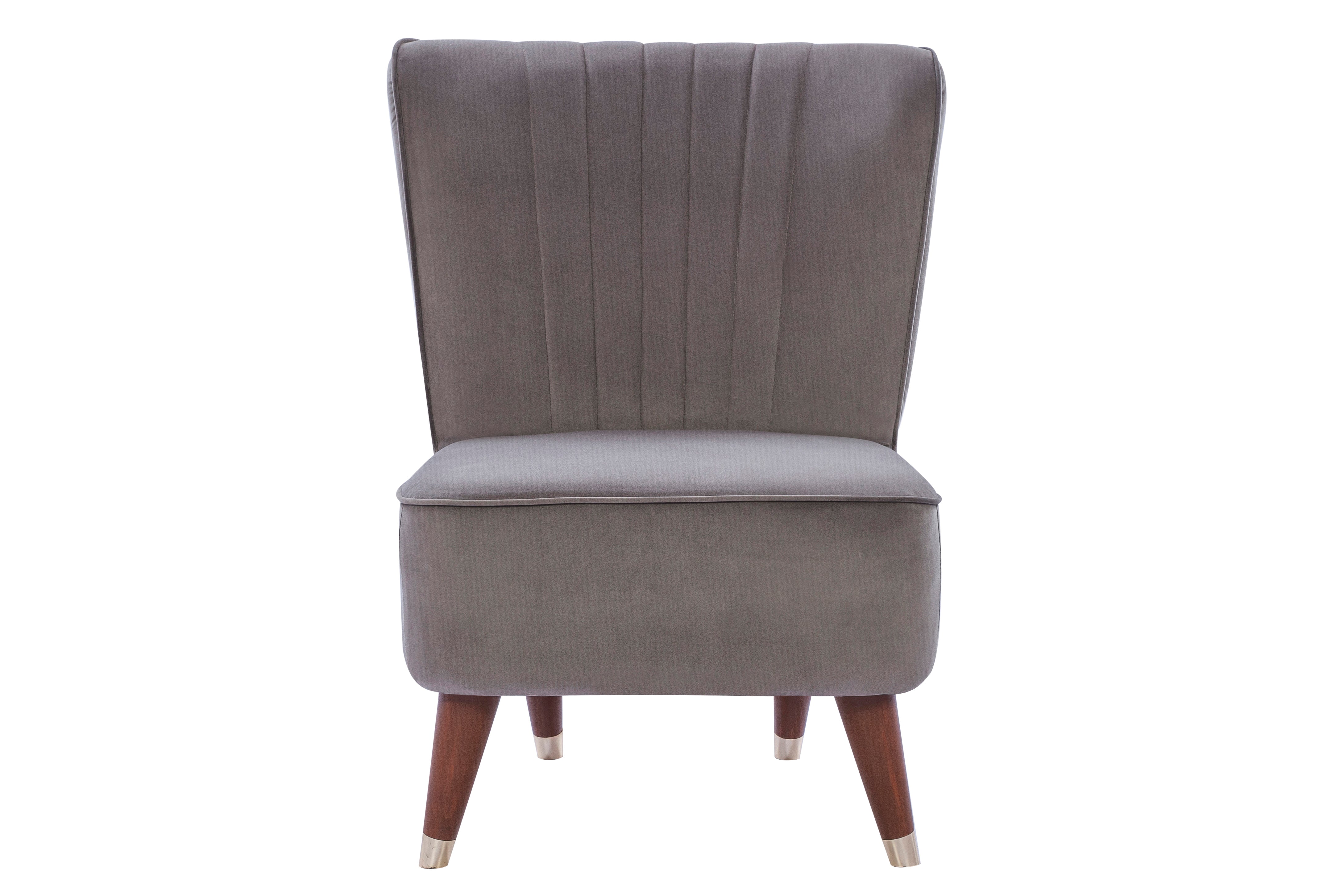 Jane Velvet Accent Chair in Dark Grey Colour