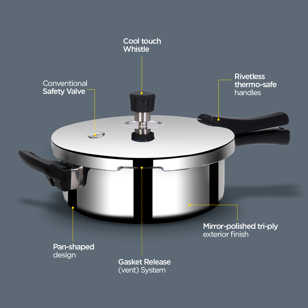 Stellar Triply Pressure Cooker 3.5 Litre Pan