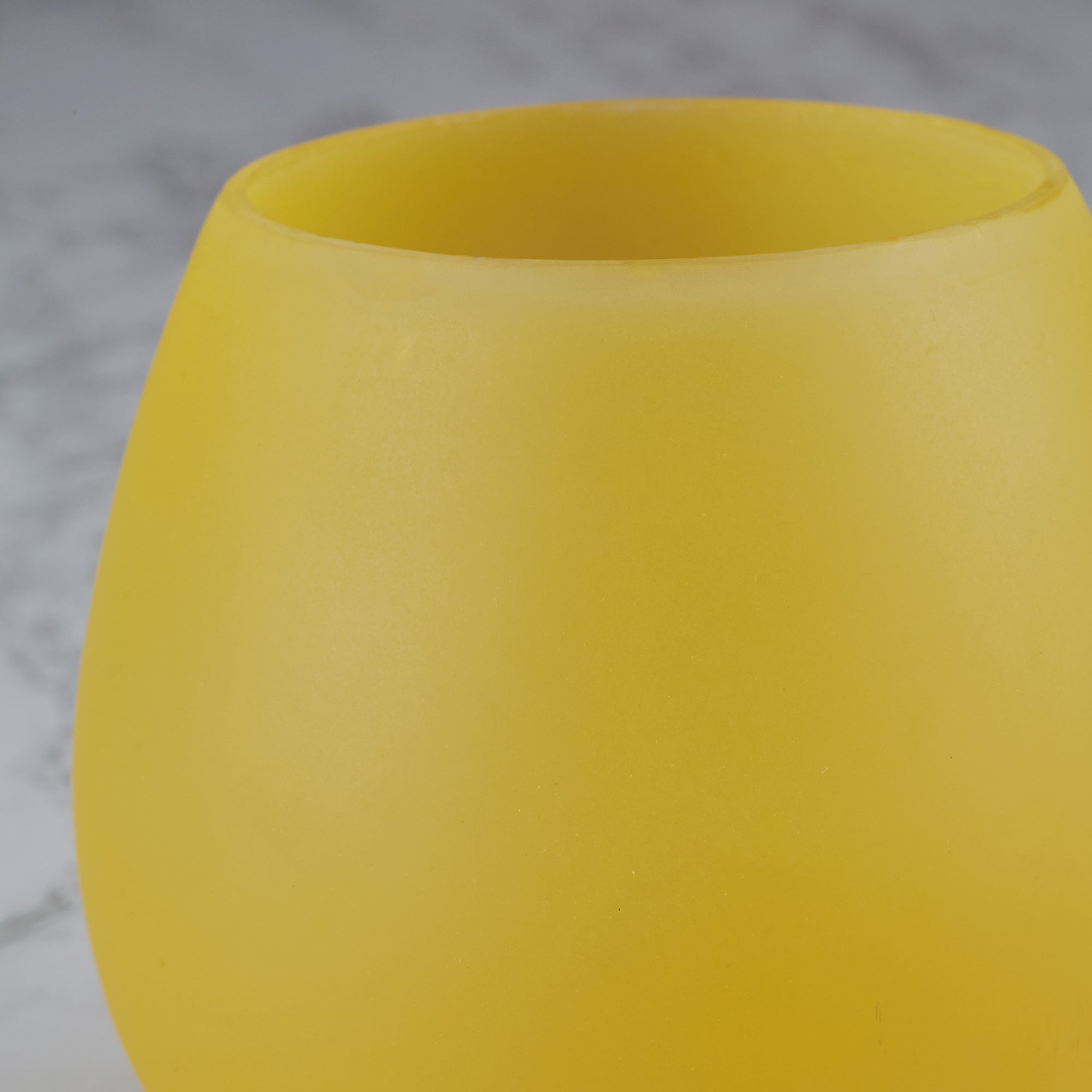 Emilia Glass Frosted Colored Jar With Lid in Yellow Colour