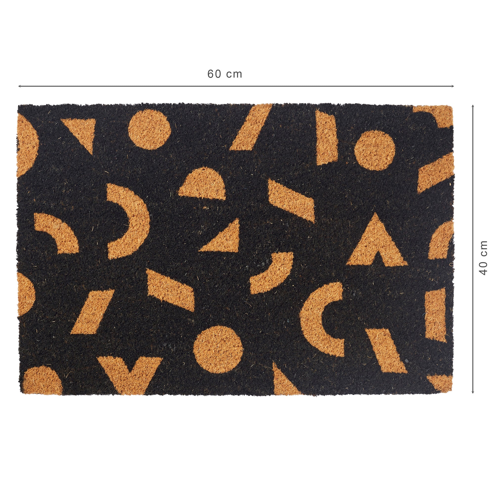 Natura  Abstract Printed Coir Doormat 40x60 CM in Black Colour