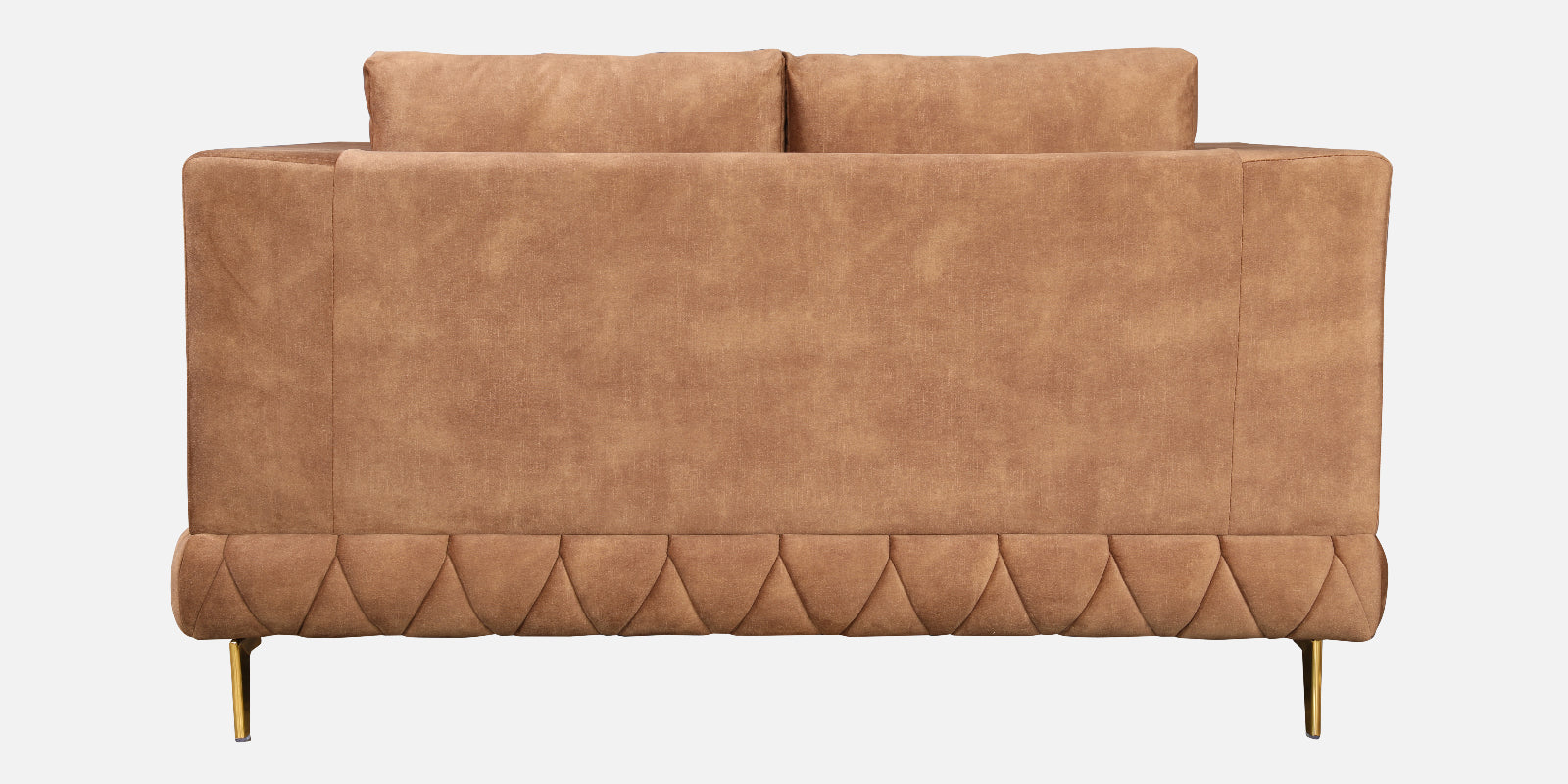 Plume Velvet Fabric Two Seater Sofa in Brown Colour