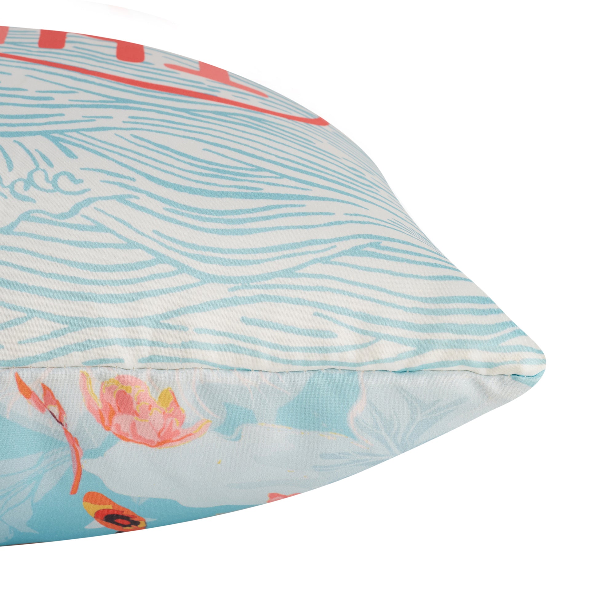 Bahamas Satin Digital Printed Cushion Cover 40x40 Cm in Aqua Colour