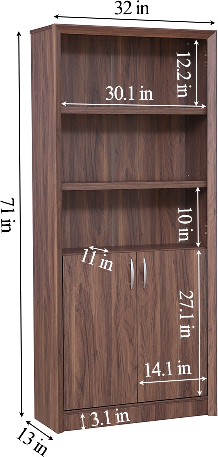 Stark Engineered Wood Open Book Case in Walnut Colour