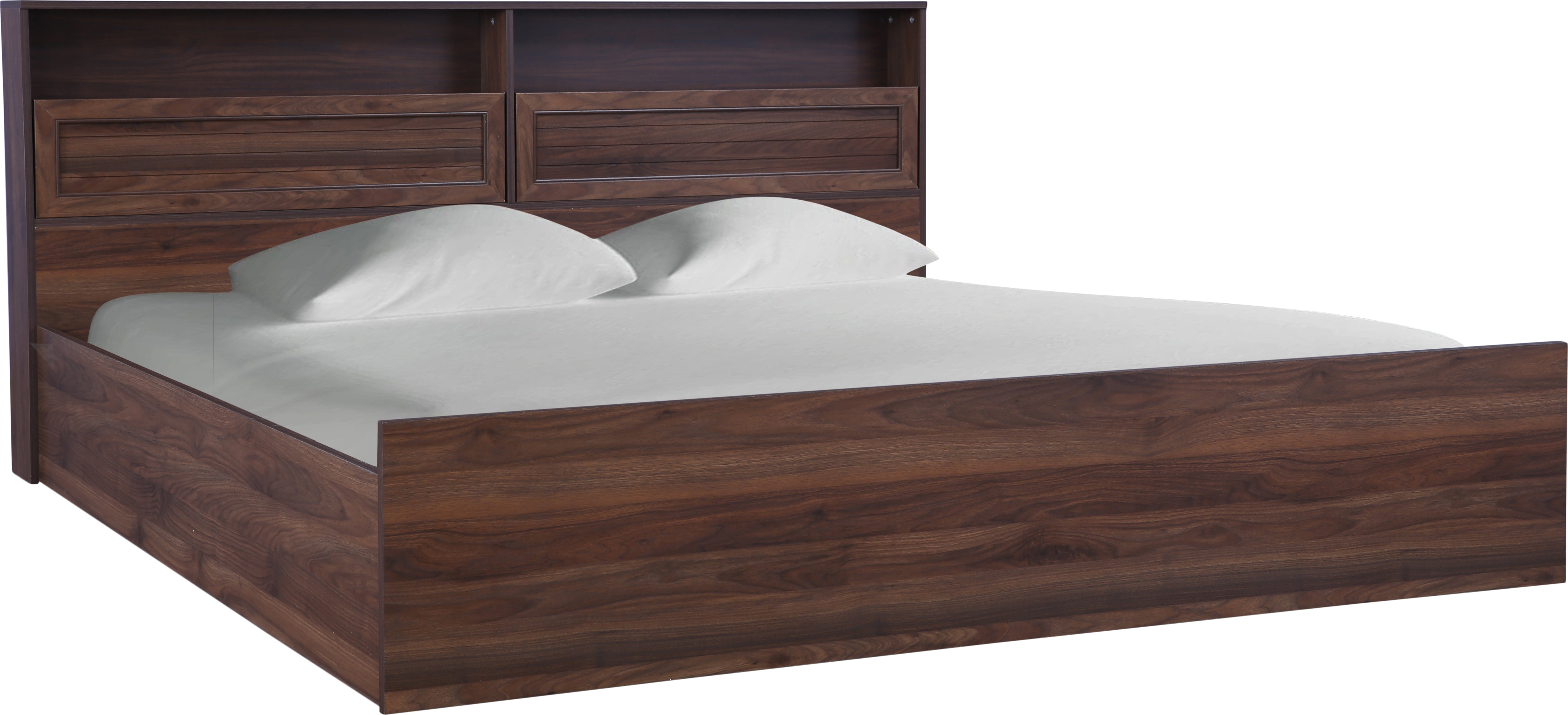 Alyssa Queen bed with Box storage in Wenge Colour