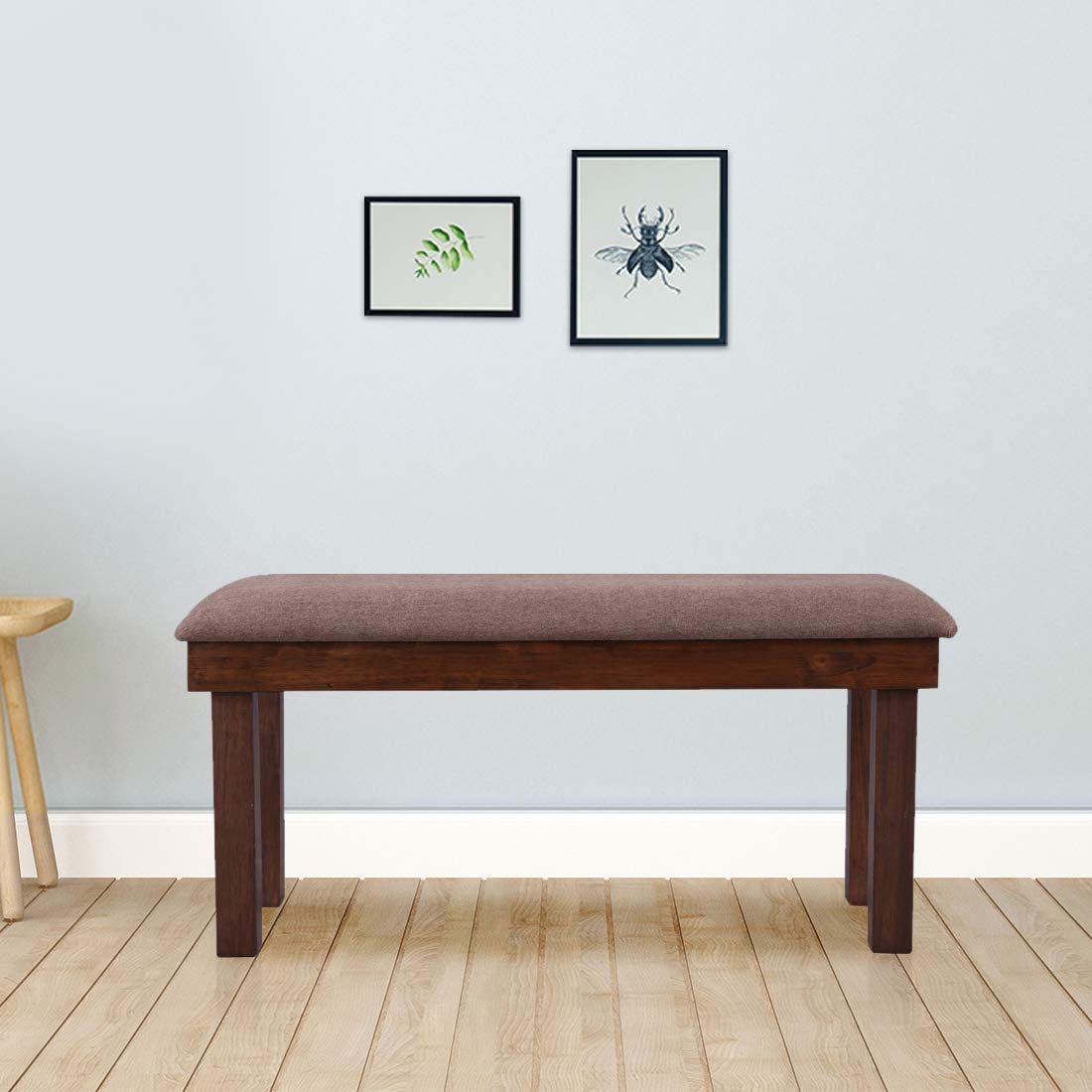 Hopton Solid Wood Four Seater Bench in Brown Color