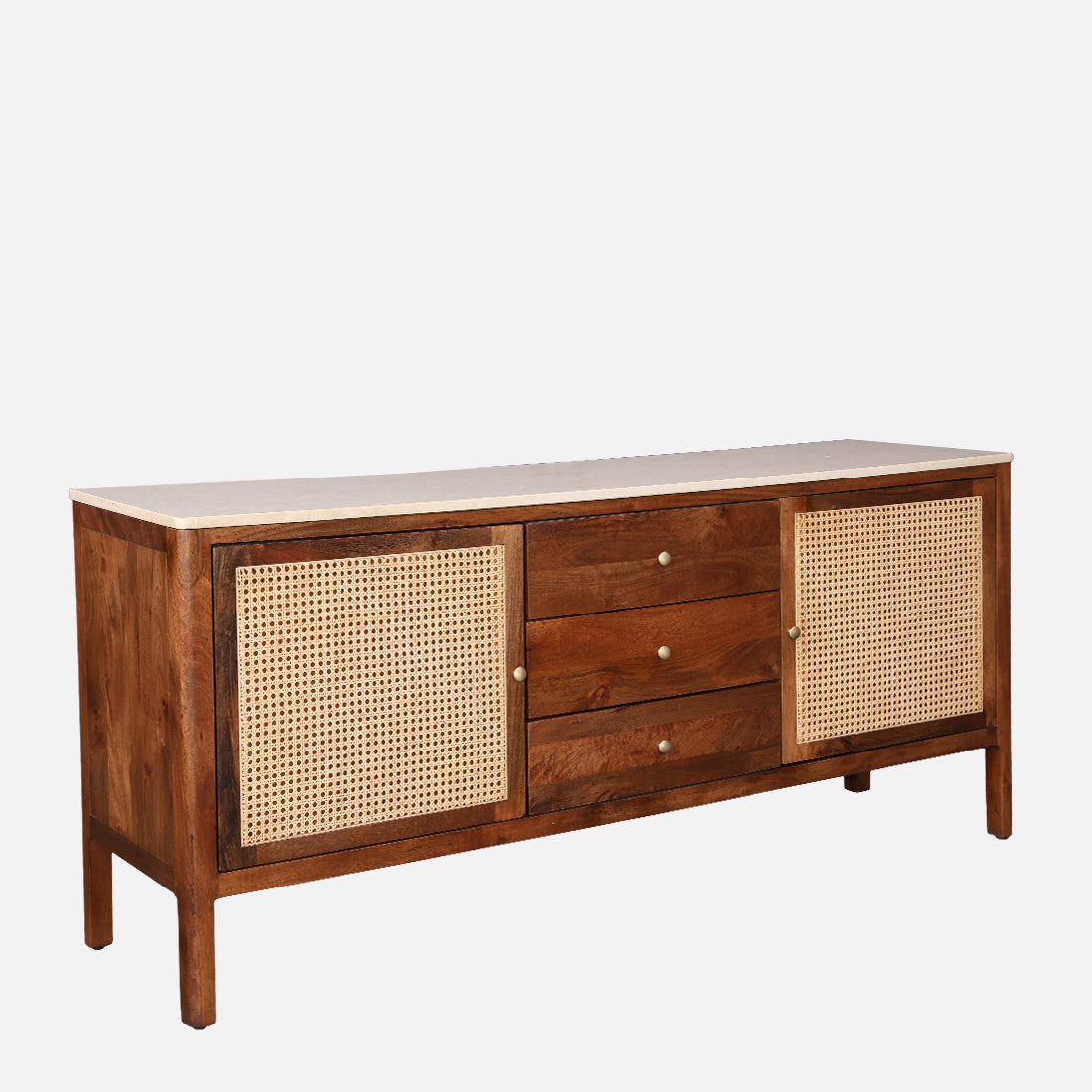 Siam Acacia Wood Two Door Sideboard in Honey Colour