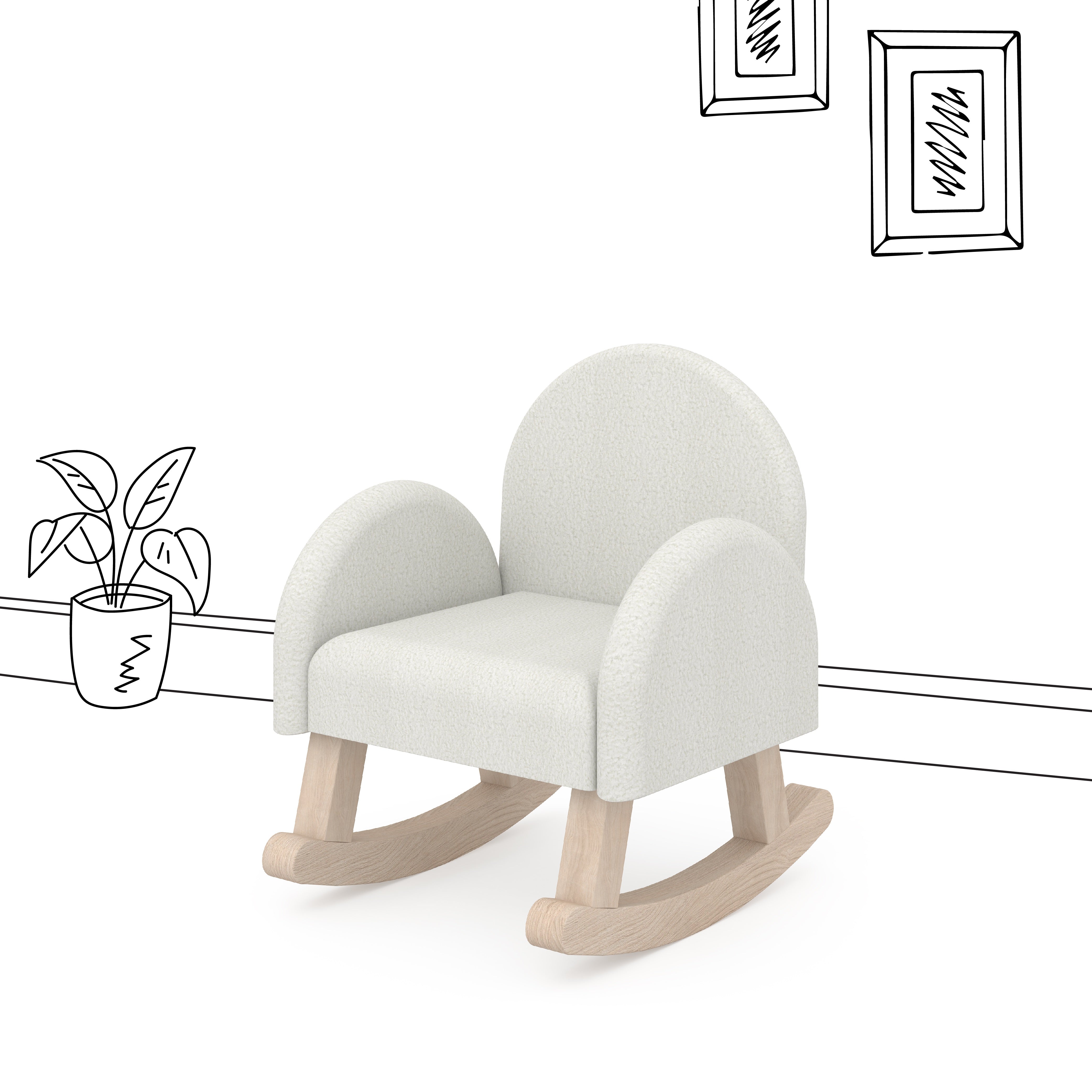 Rockabye Kids Rocking Chair in Frosty White Colour