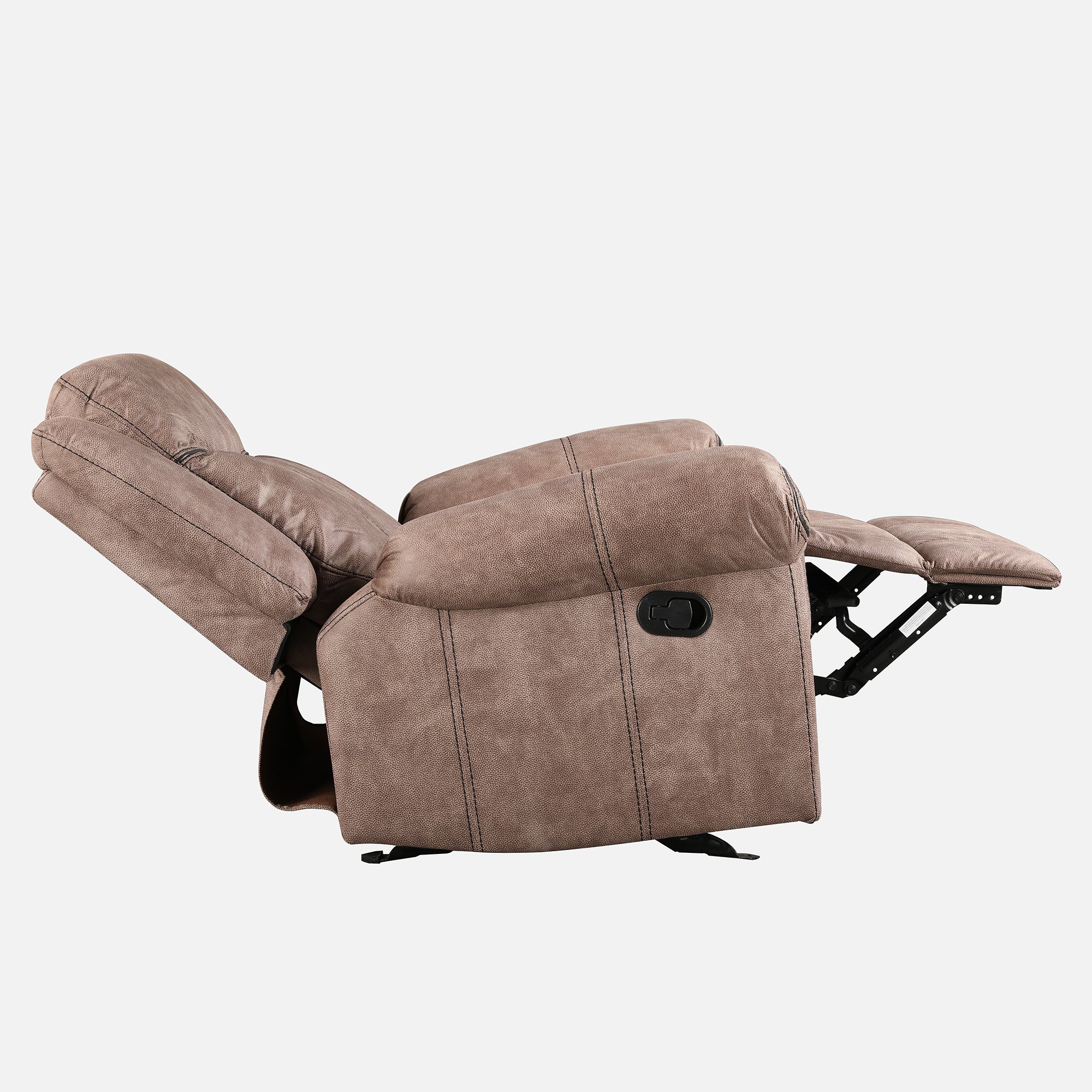 Enfield Fabric 1 Seater Rocker Recliner in Brown Colour