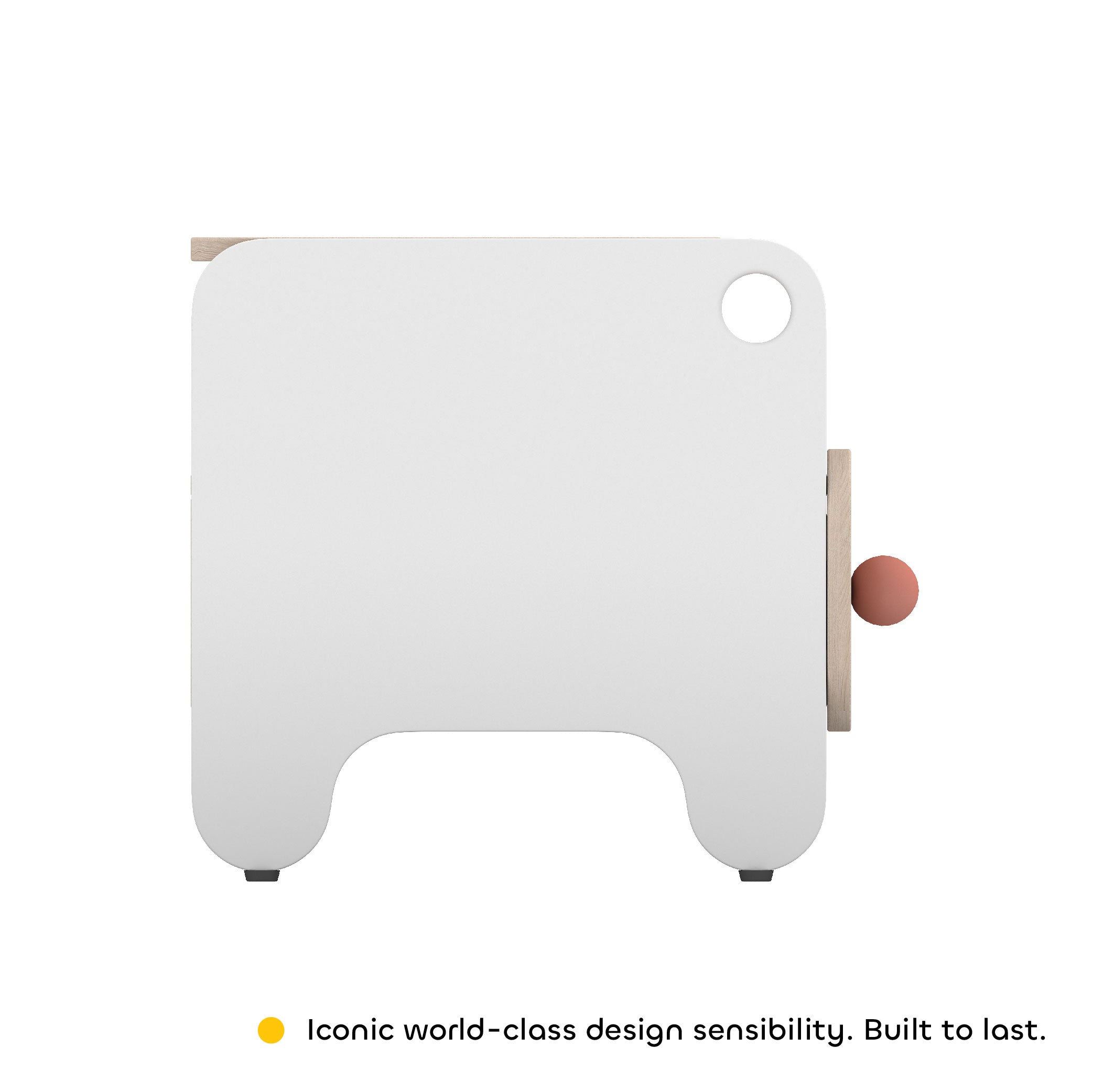 Boop Bed Side Table in Pearly White Colour