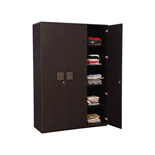 Tiago Engineered Wood Three Door Wardrobe in Wenge Colour