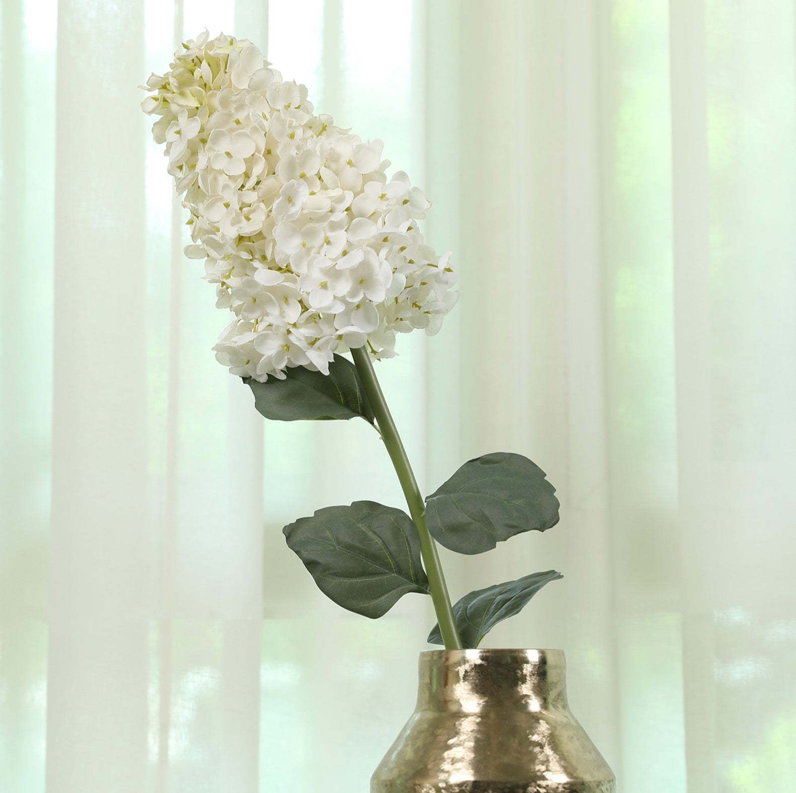 Blume Artificial Flower Hydrangea Stem 88cm in White Colour By Living Essence