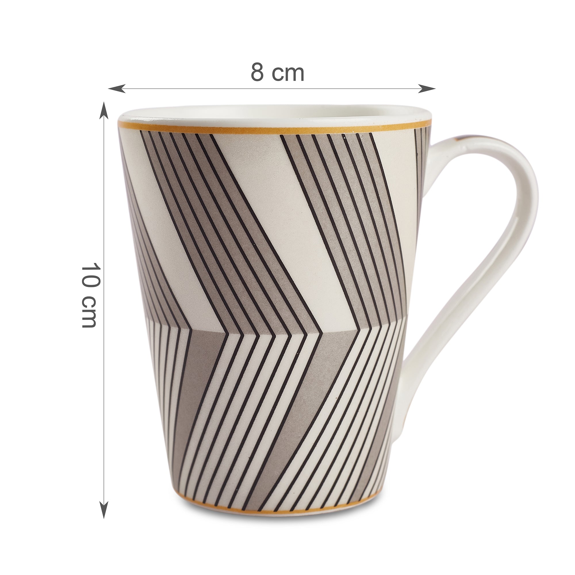 Sapphire Bone China Coffee Mug Set of 4 in Grey Colour