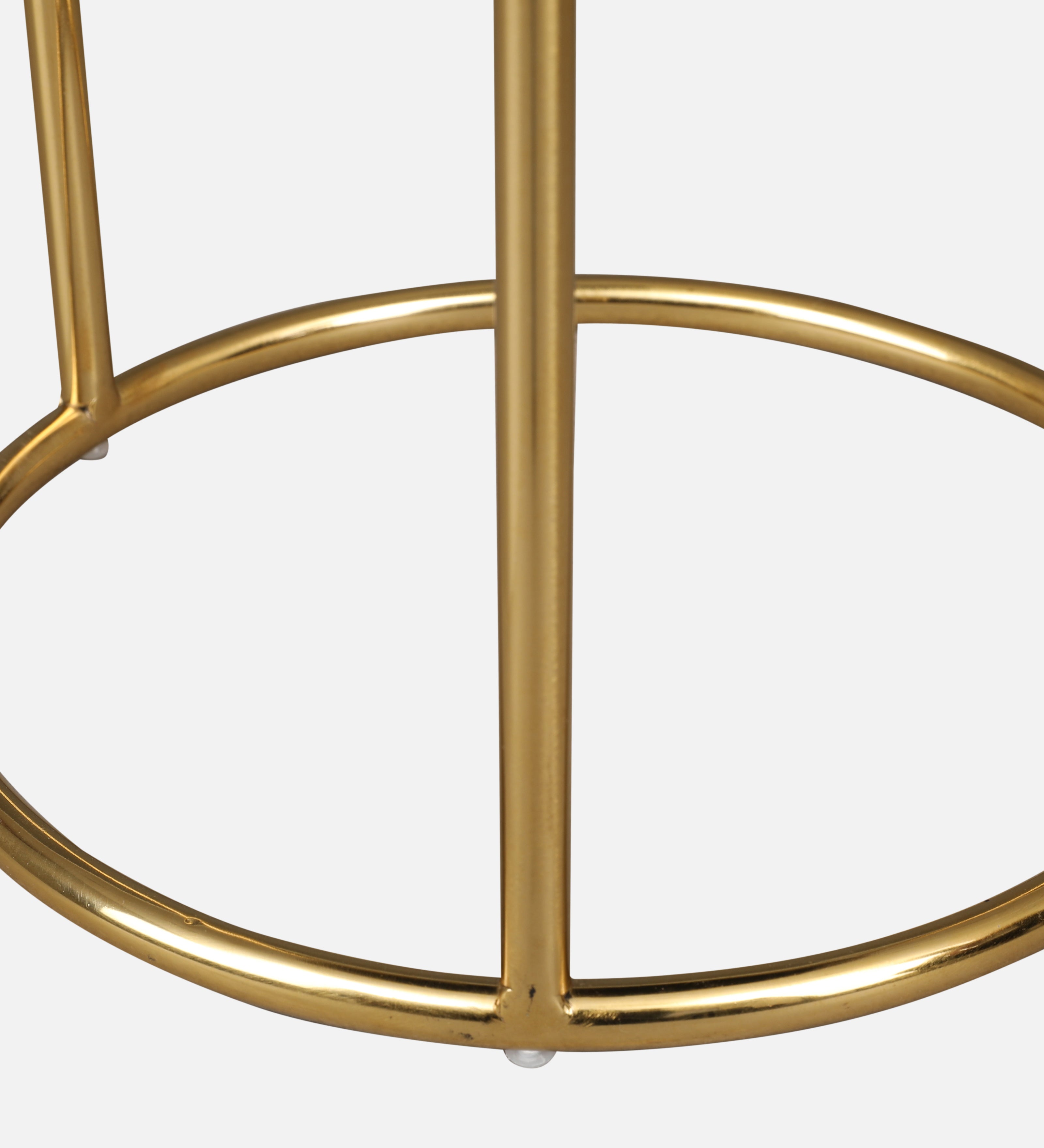 Netanya Metal Table in Gold & White Colour